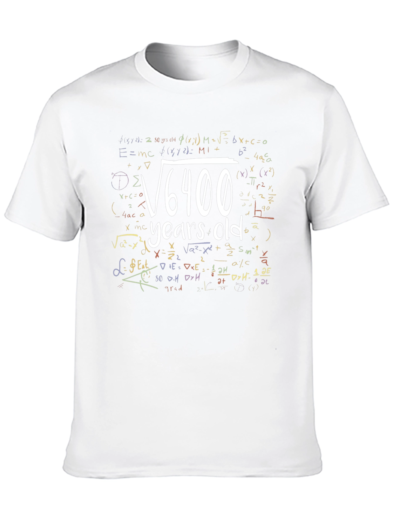 Funny Math 80th Birthday T-Shirt: Root of 6400 Years