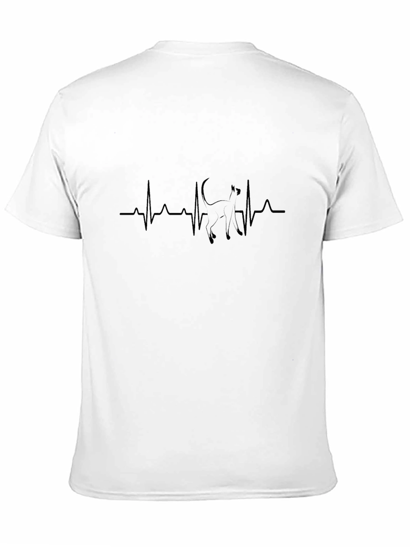 Cat Heartbeat T-Shirt - Black