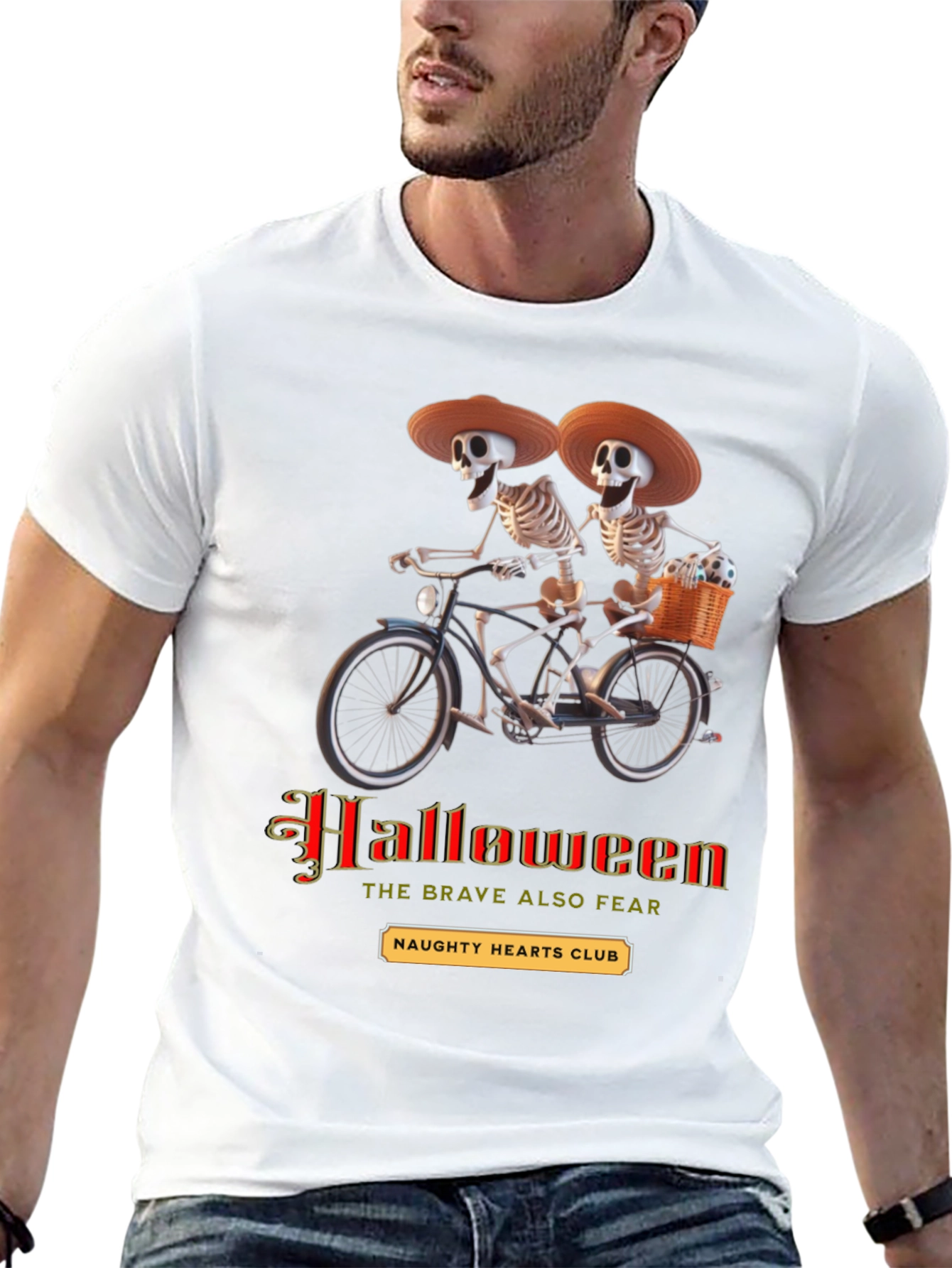 Halloween Skeleton Tandem Bike T-Shirt