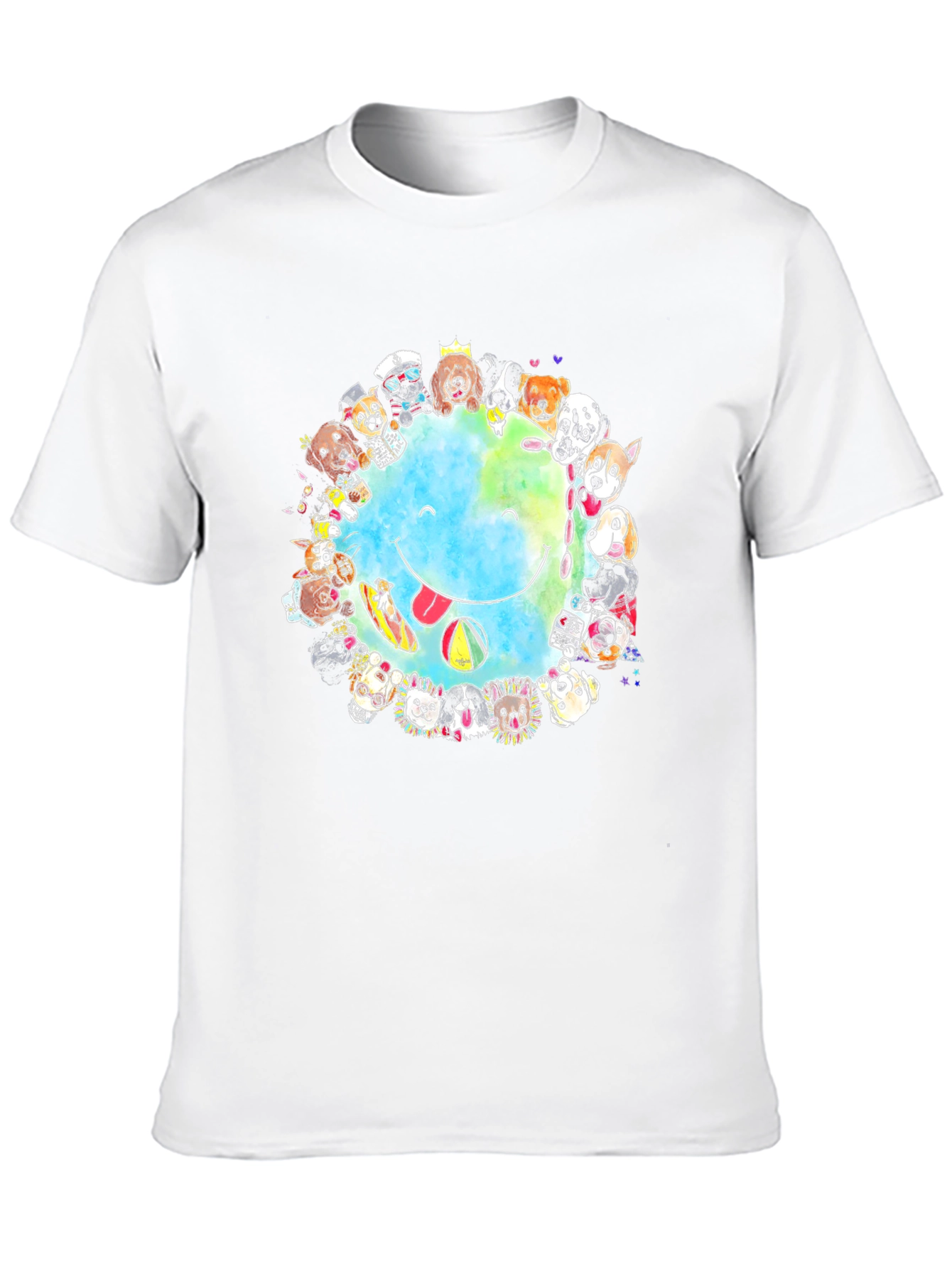 Dog Lover Smile Earth Graphic T-Shirt