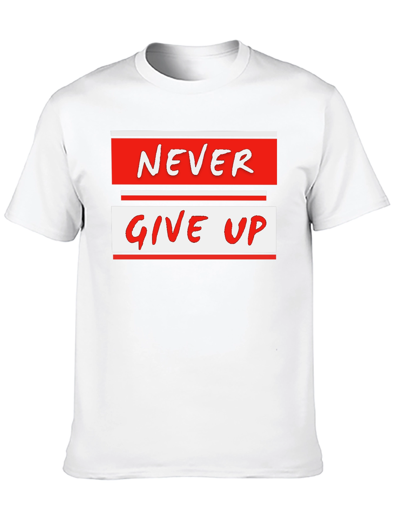 Never Give Up Graphic Tee - Motivational Black T-Shirt