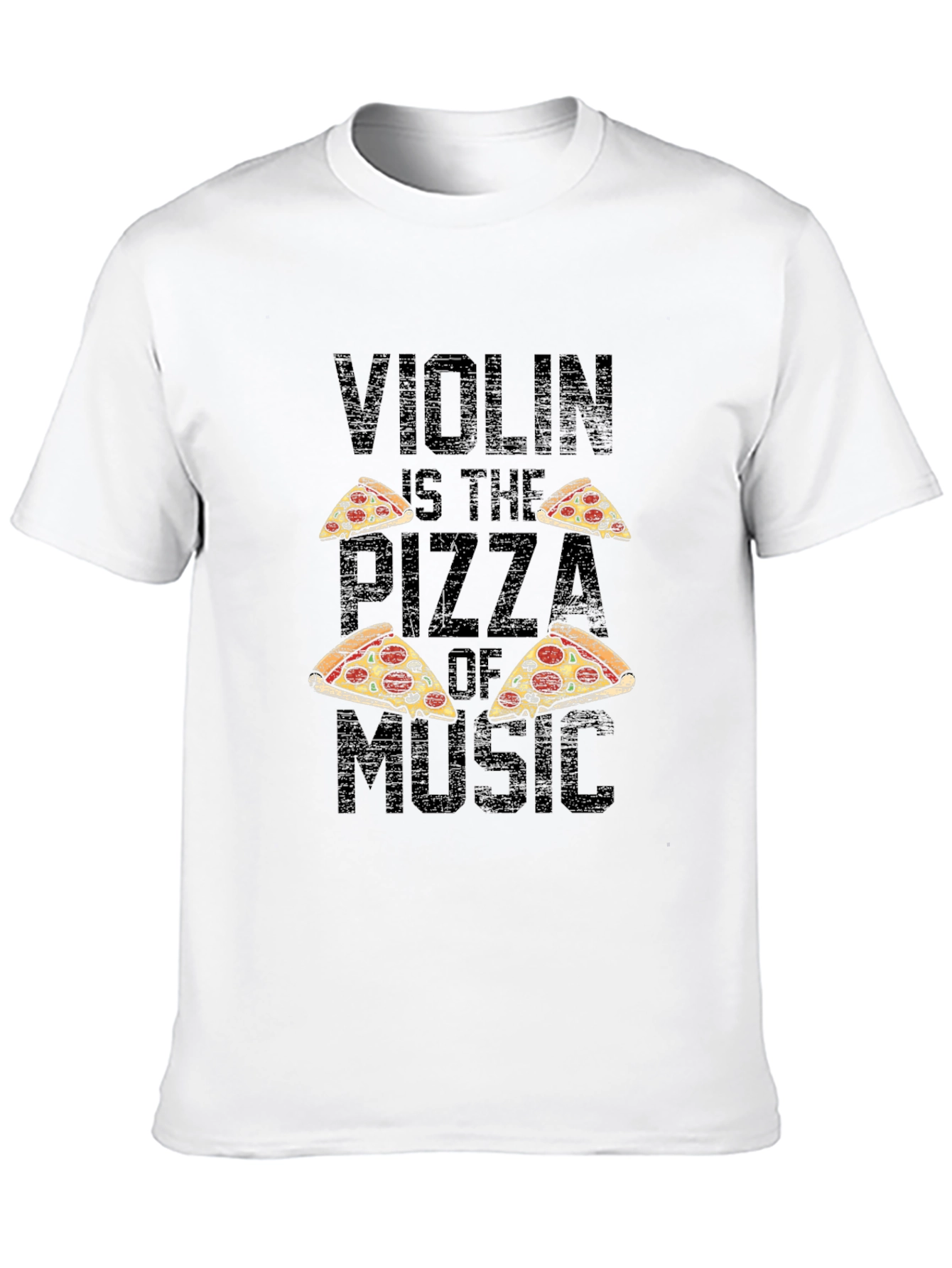 Violin Pizza of Music T-Shirt - Black