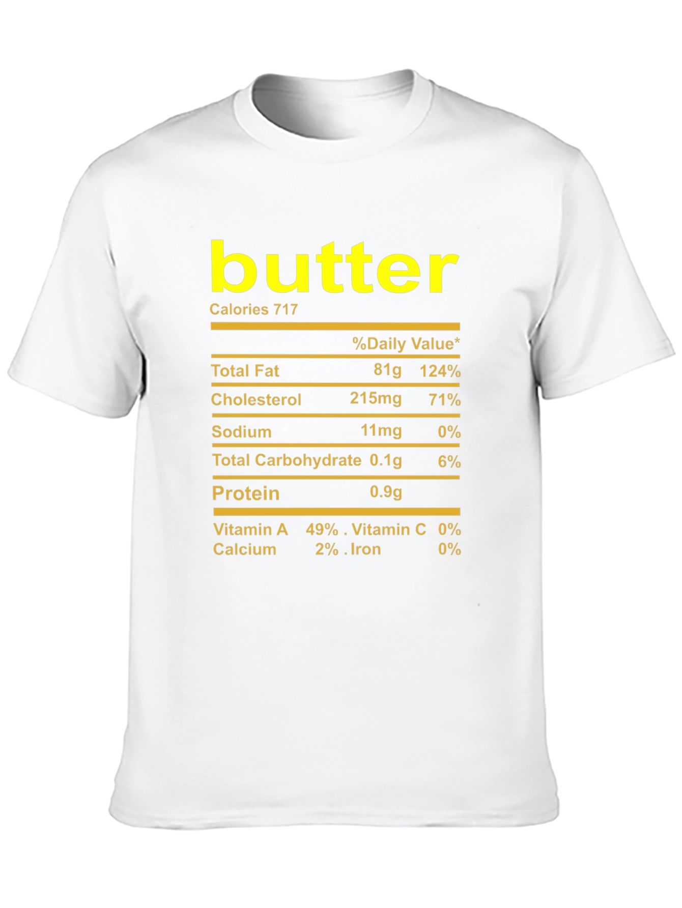 Butter Nutrition Facts T-Shirt Funny Foodie Tee