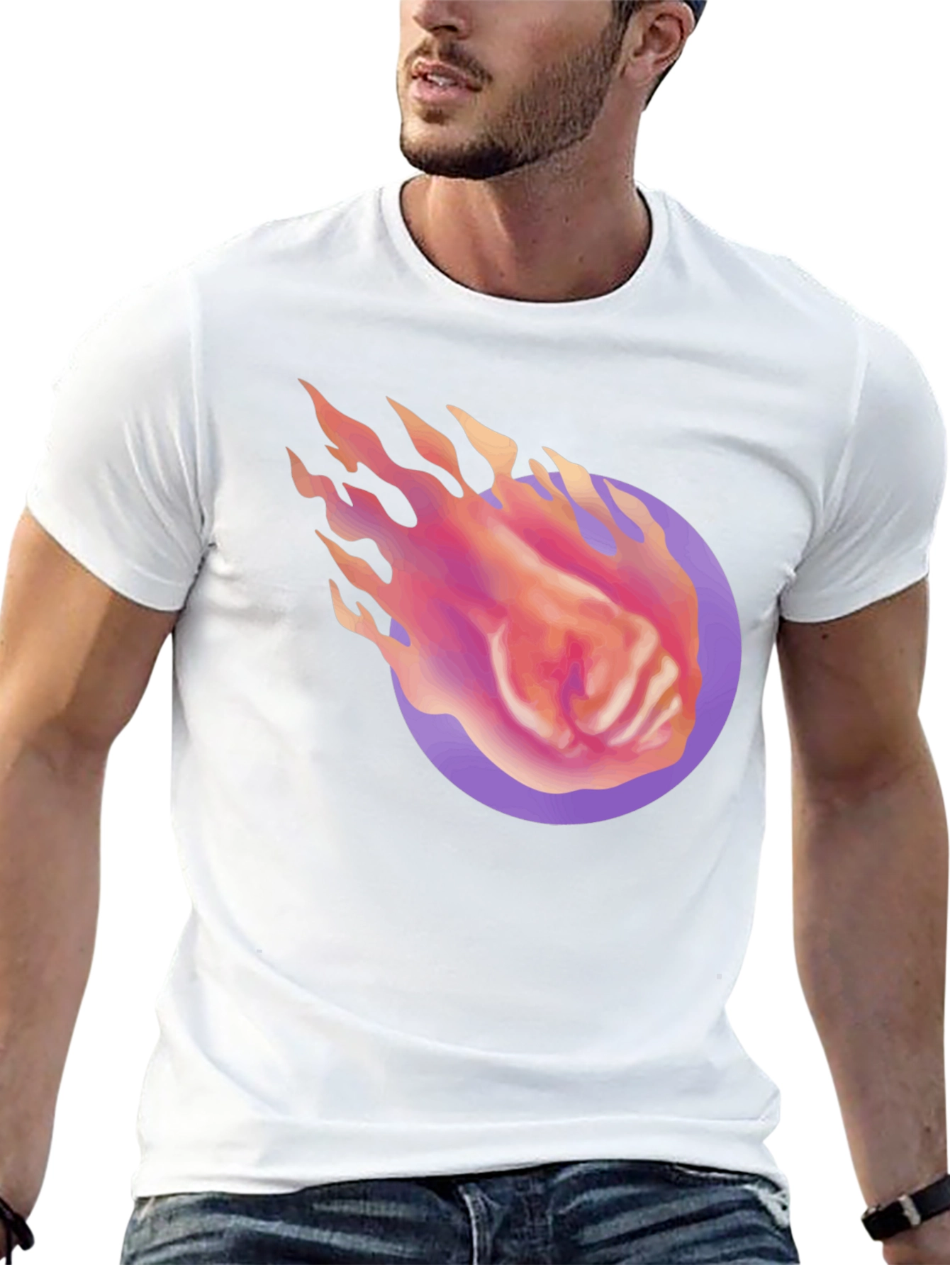 Fiery Fist Graphic Tee - Black
