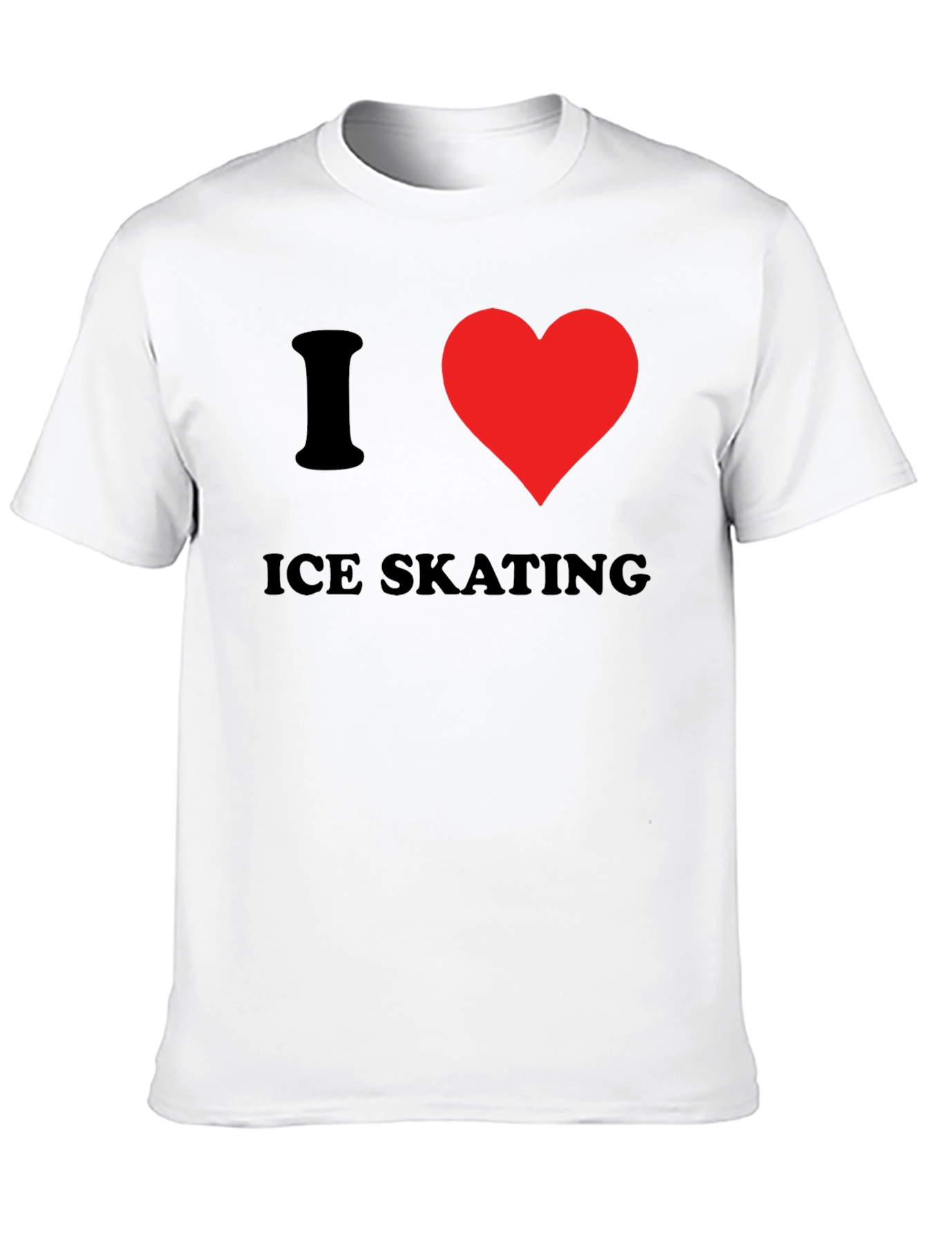 I Heart Ice Skating T-Shirt - Black Cotton Tee