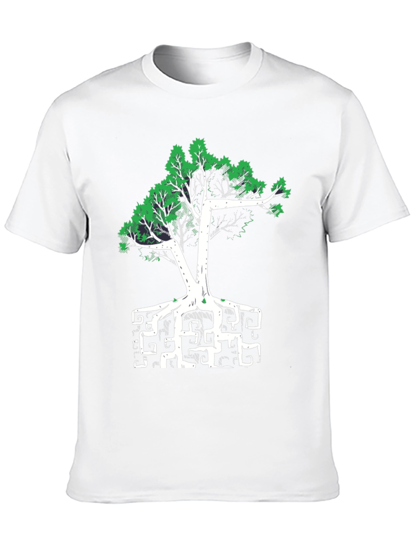 Abstract Tree Graphic Tee - Black