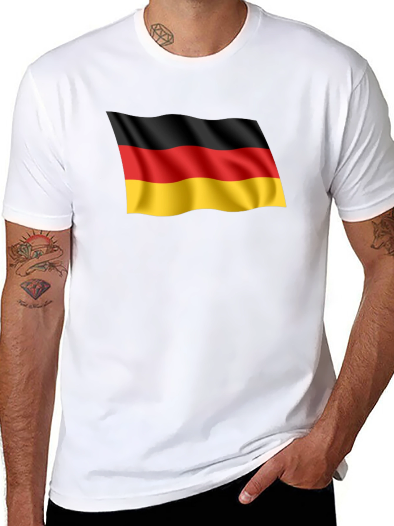 Germany Flag Graphic Tee - Black T-Shirt