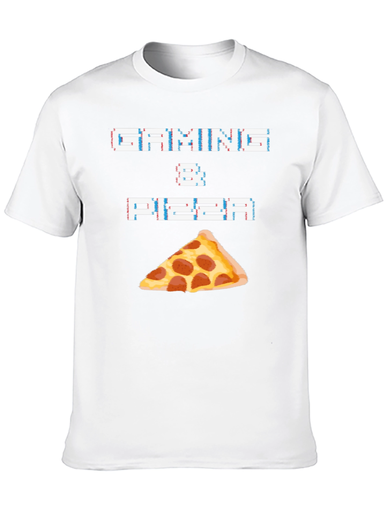 Gaming & Pizza Black Graphic T-Shirt