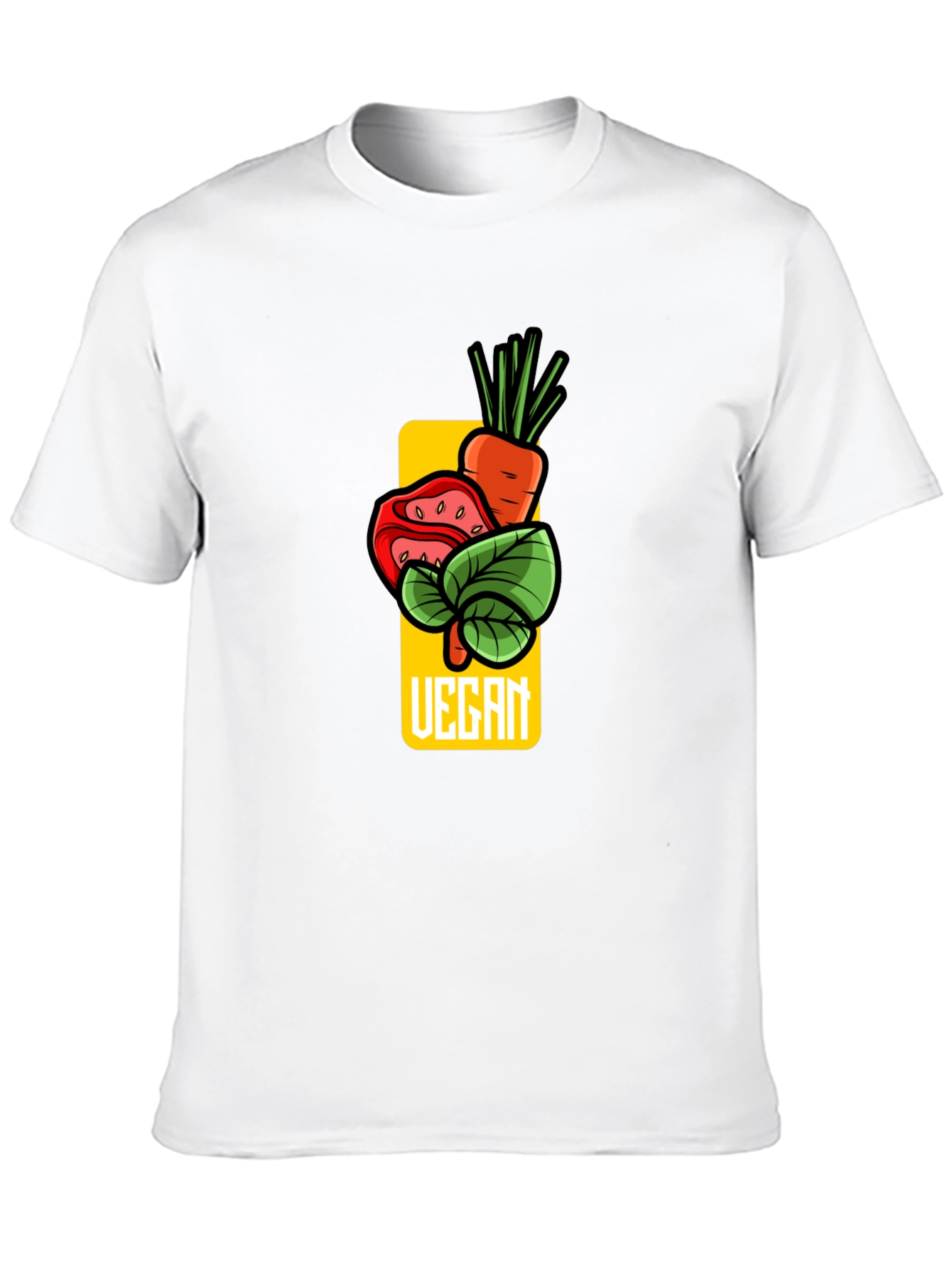 Vegan Graphic T-Shirt - Carrot Tomato Leaf Design
