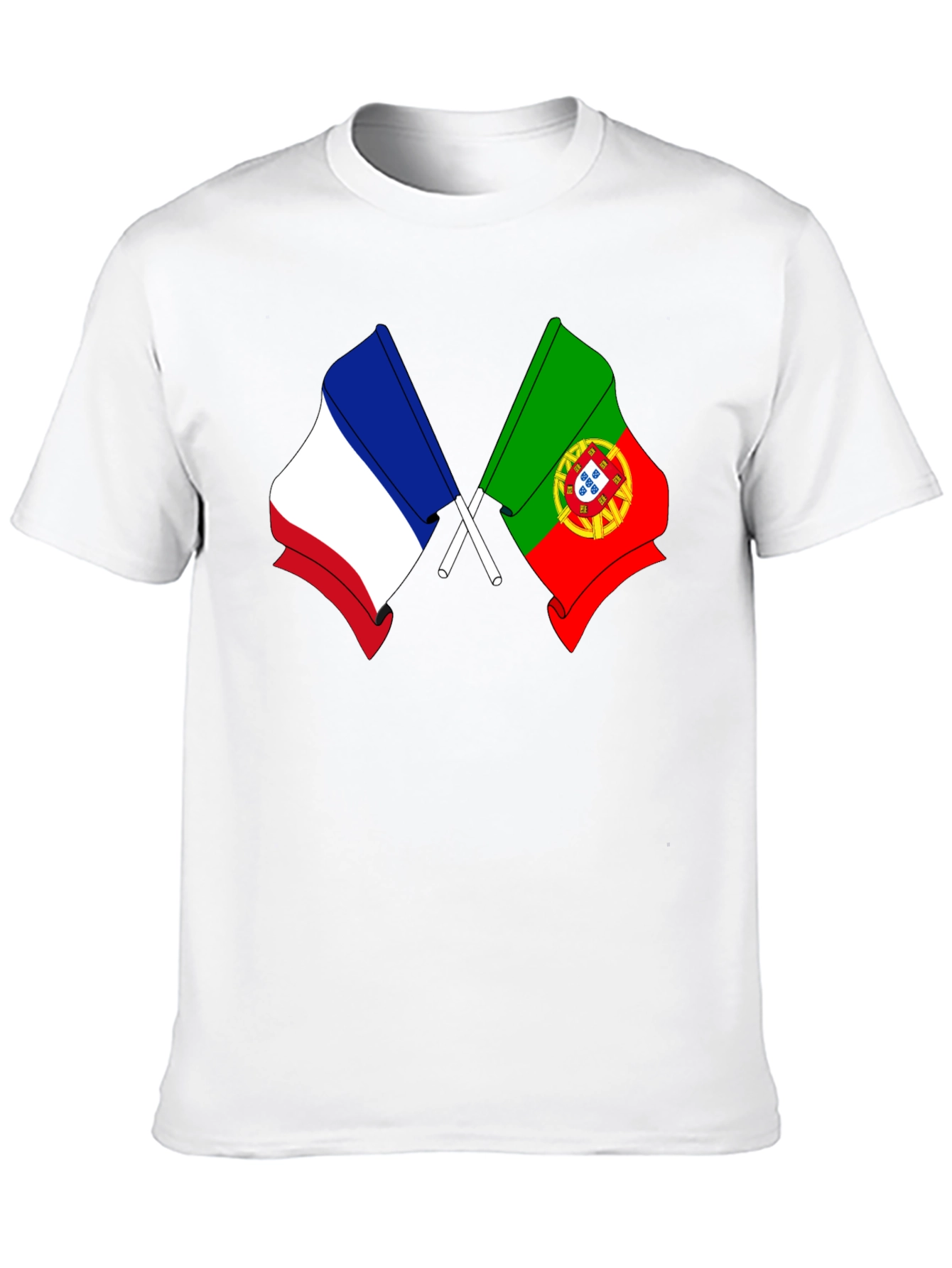 France Portugal Flags Graphic T-Shirt