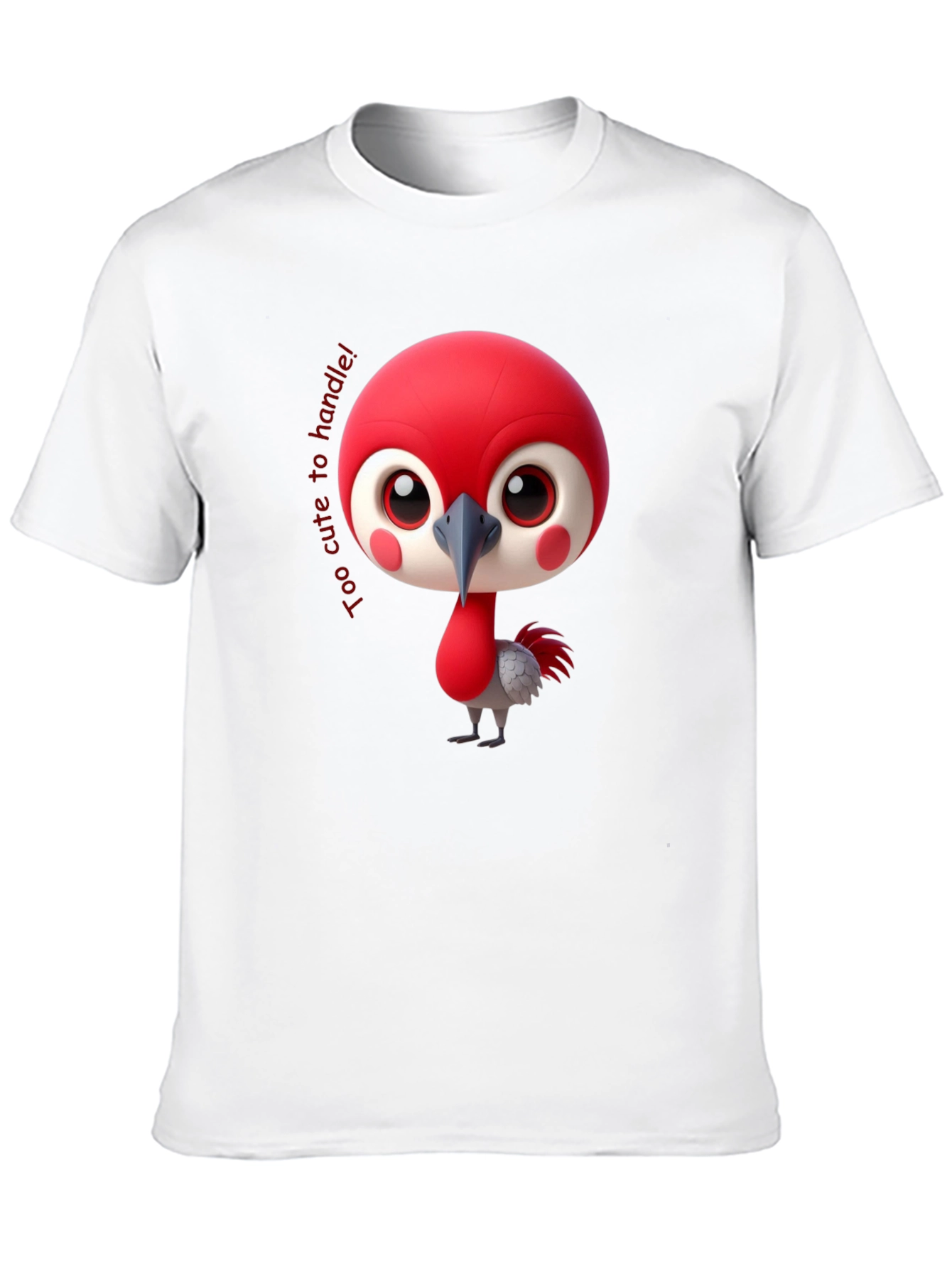 Cute Bird Cartoon Black T-Shirt