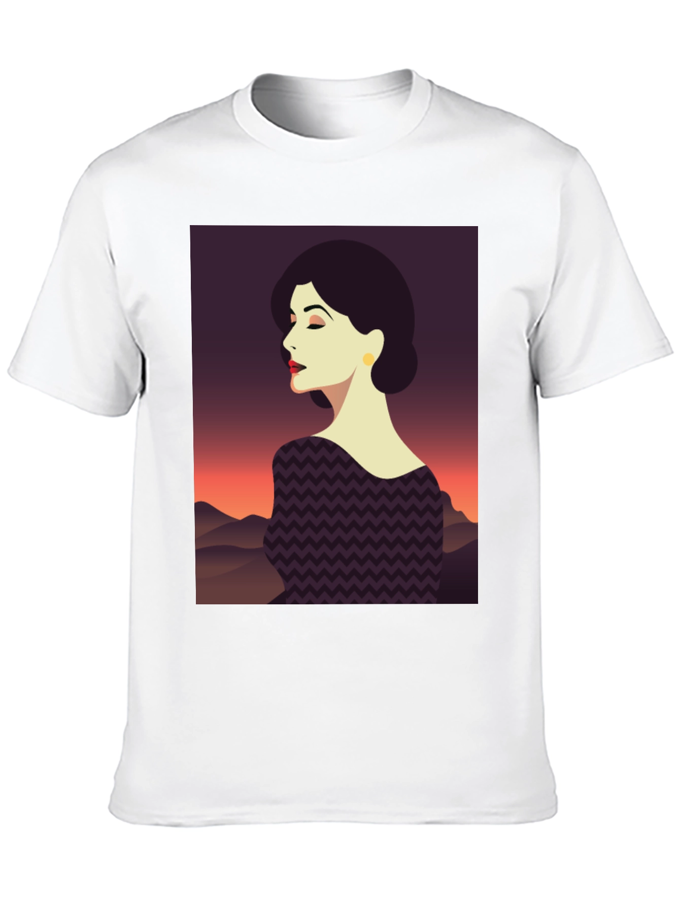 Stylish Woman Graphic Tee - Black
