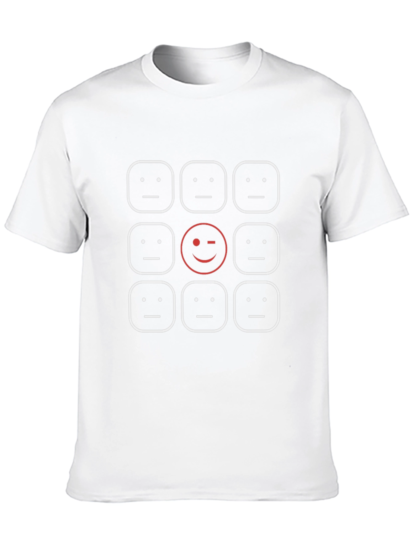 Unique Expression T-Shirt - Funny Mood Squares Graphic Tee