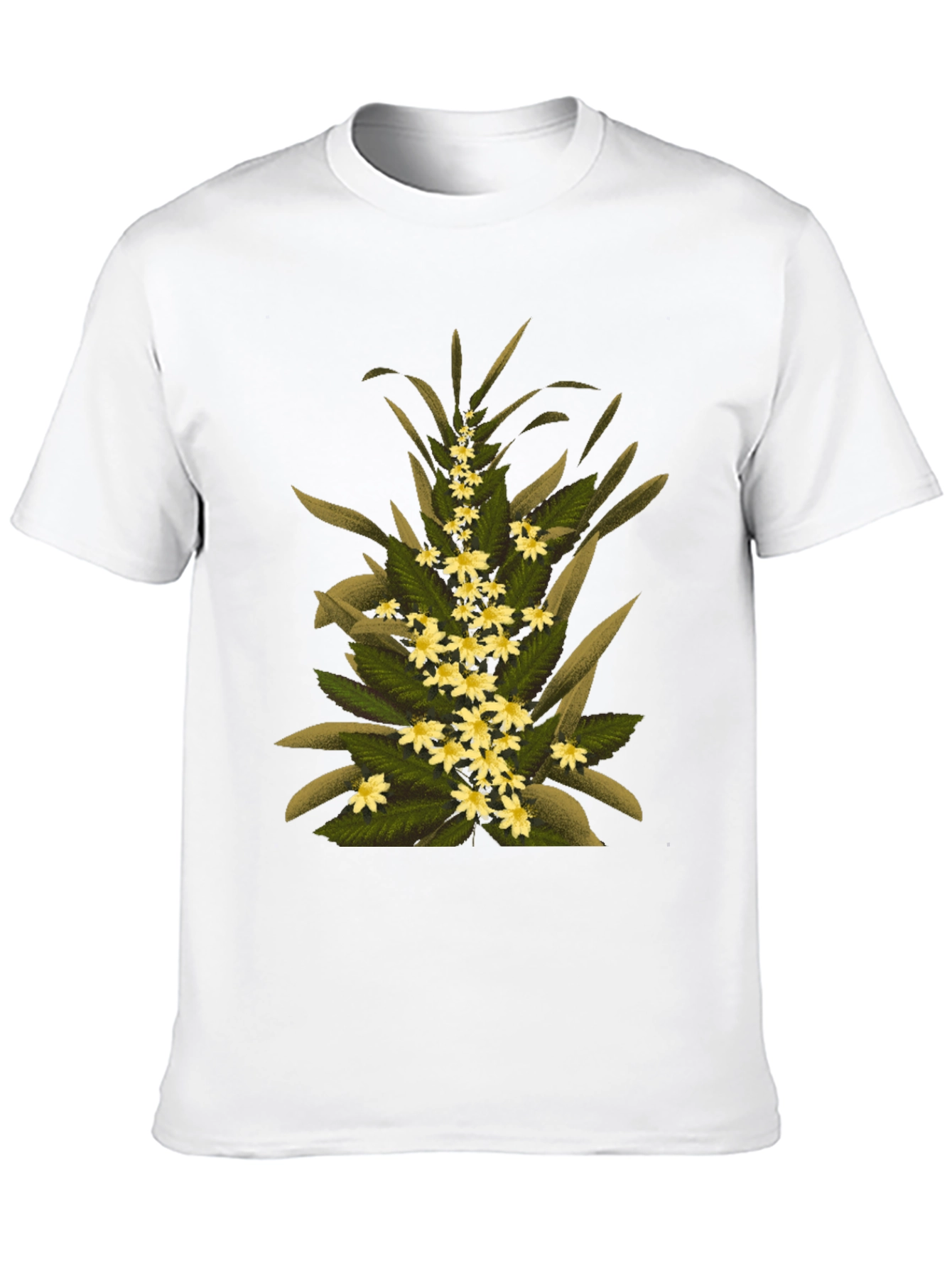 Floral Print T-Shirt - Black Cotton Tee