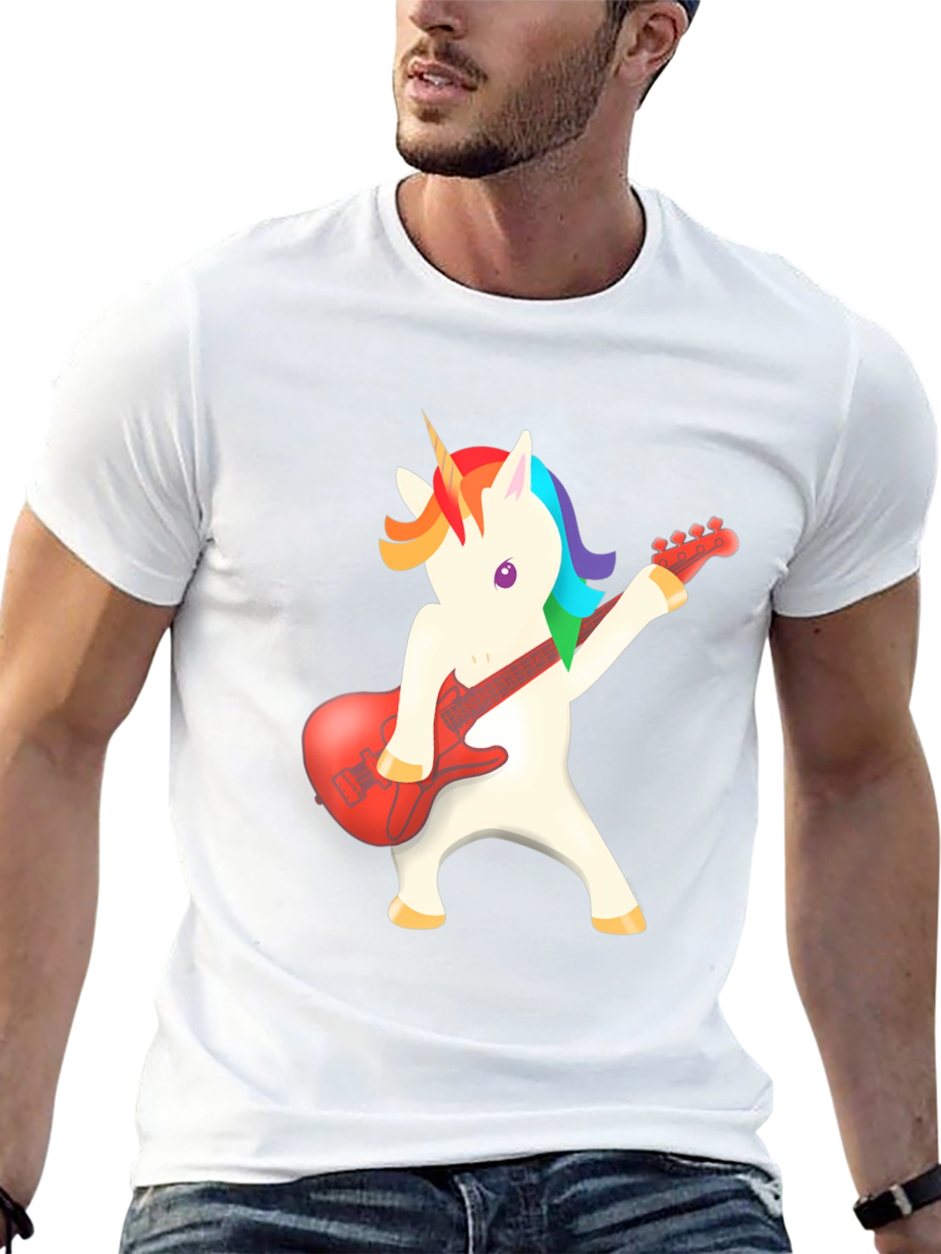 Unicorn Guitarist T-Shirt - Rock On!