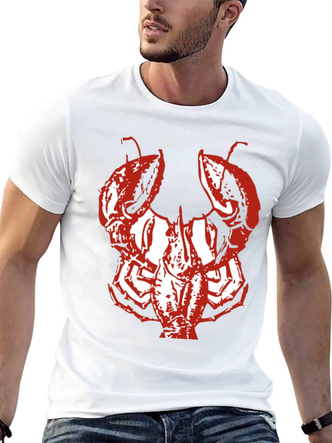 Lobster Graphic T-Shirt - Bold Red Design