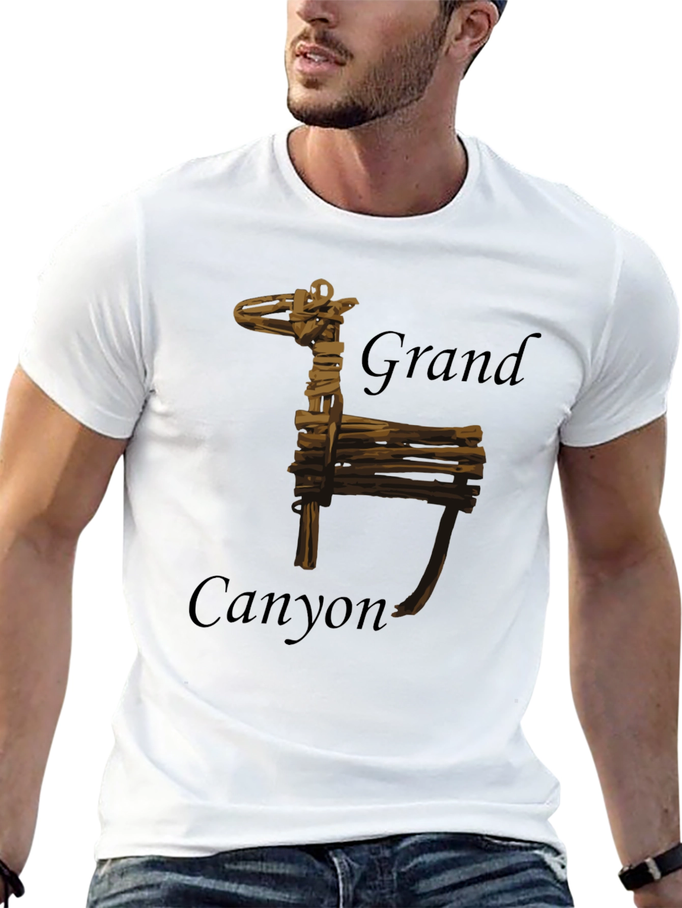 Grand Canyon Wooden Giraffe Black T-Shirt