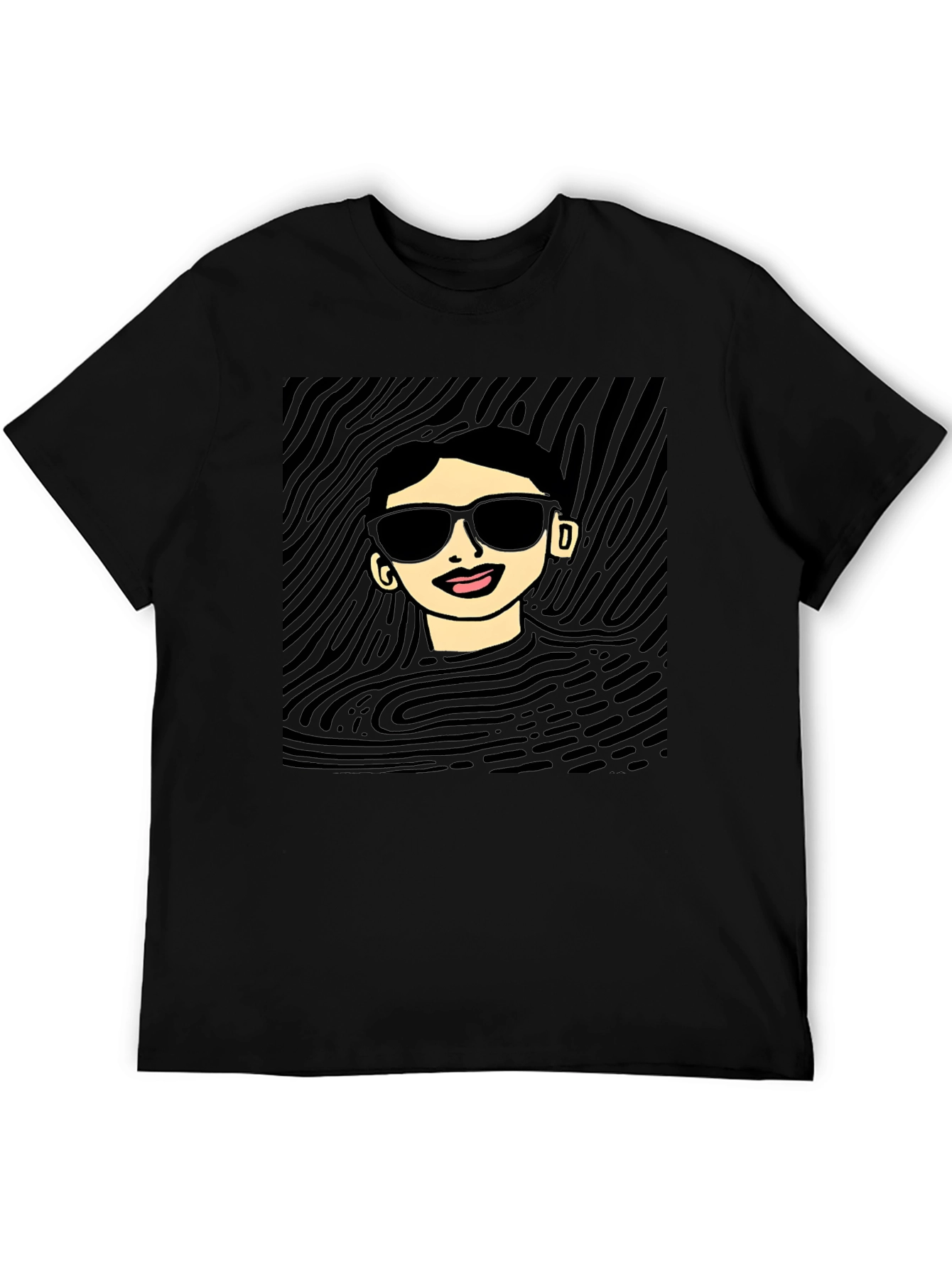 Cool Character Graphic Print Black T-Shirt