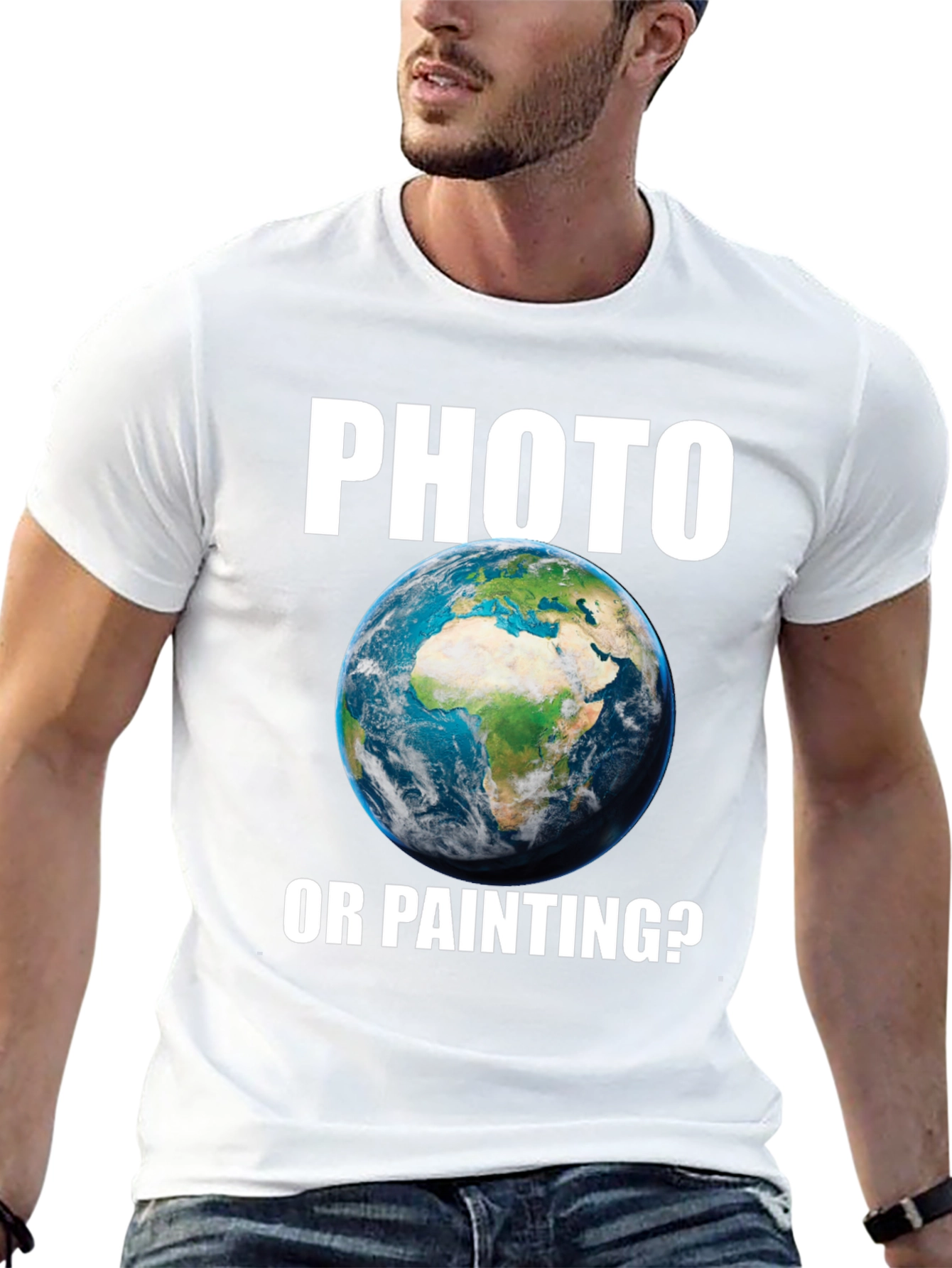 Photo or Painting T-Shirt Earth Graphic Novelty Tee