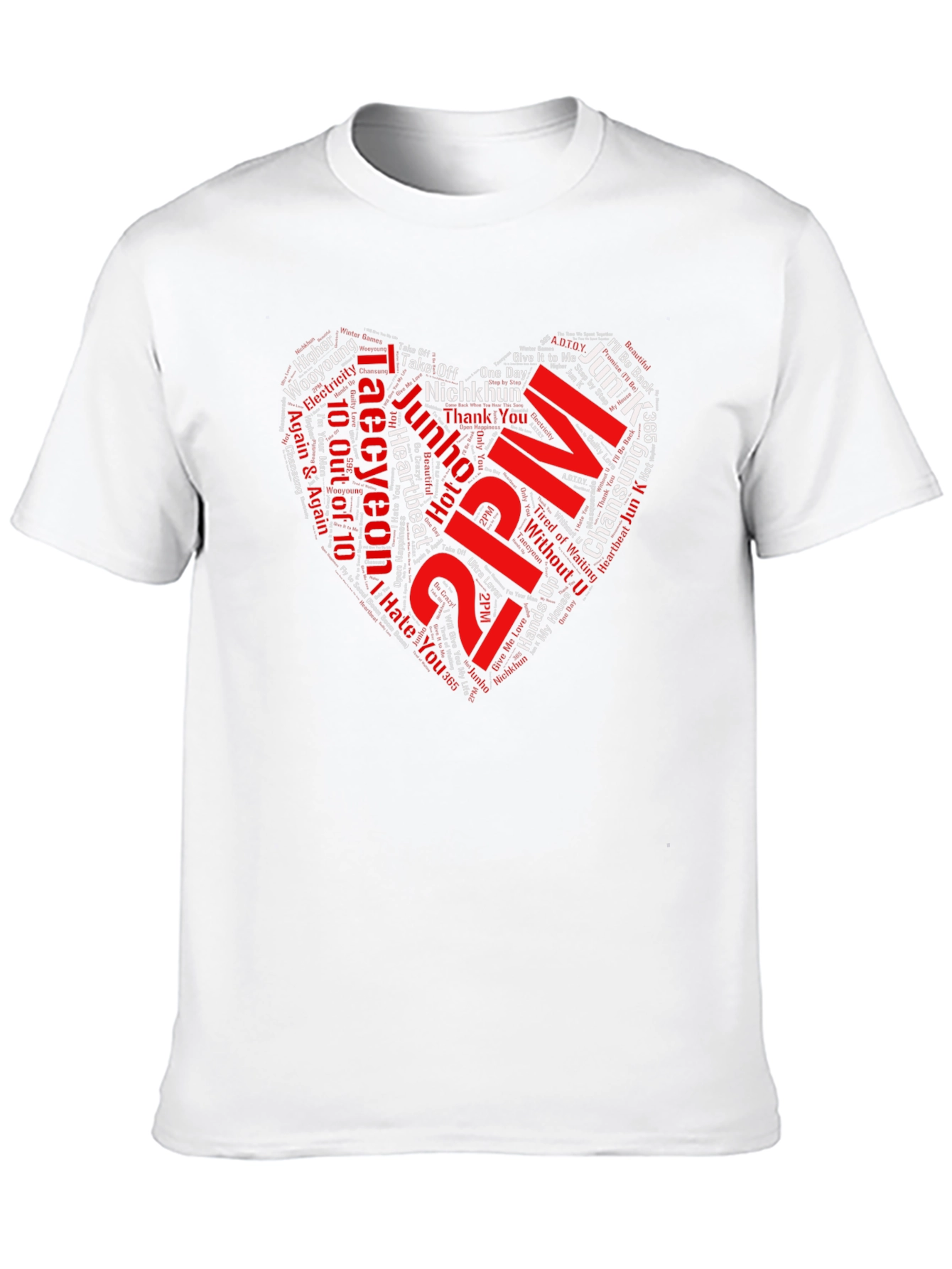 2PM Band Heart Word Art Graphic T-Shirt