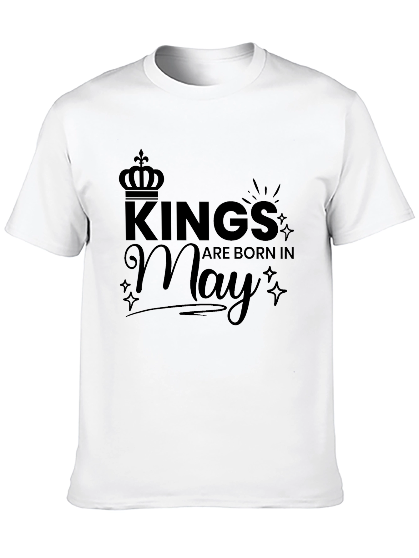 Kings Are Born In May Black T-Shirt