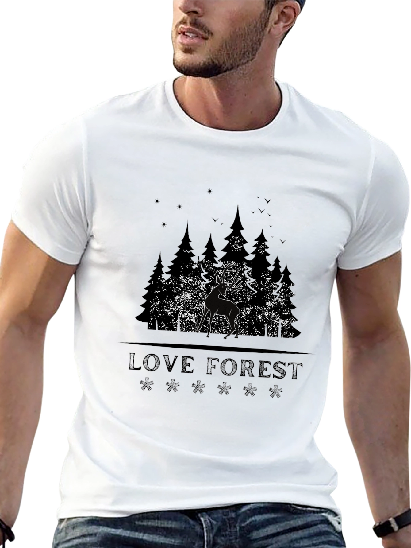 Love Forest Deer Graphic T-Shirt