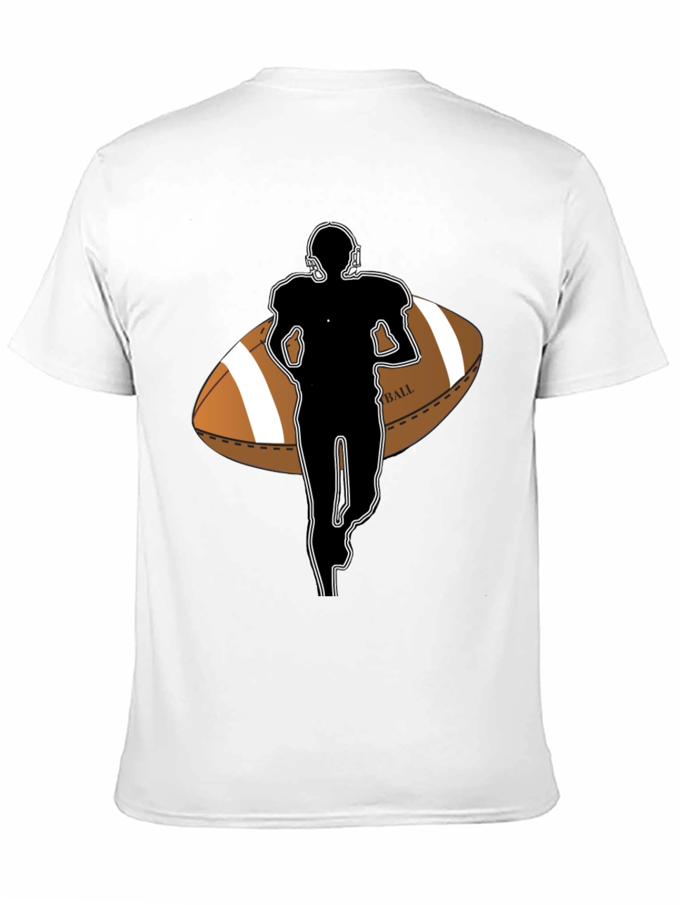 Football Player Graphic Tee - Stylish Black T-Shirt
