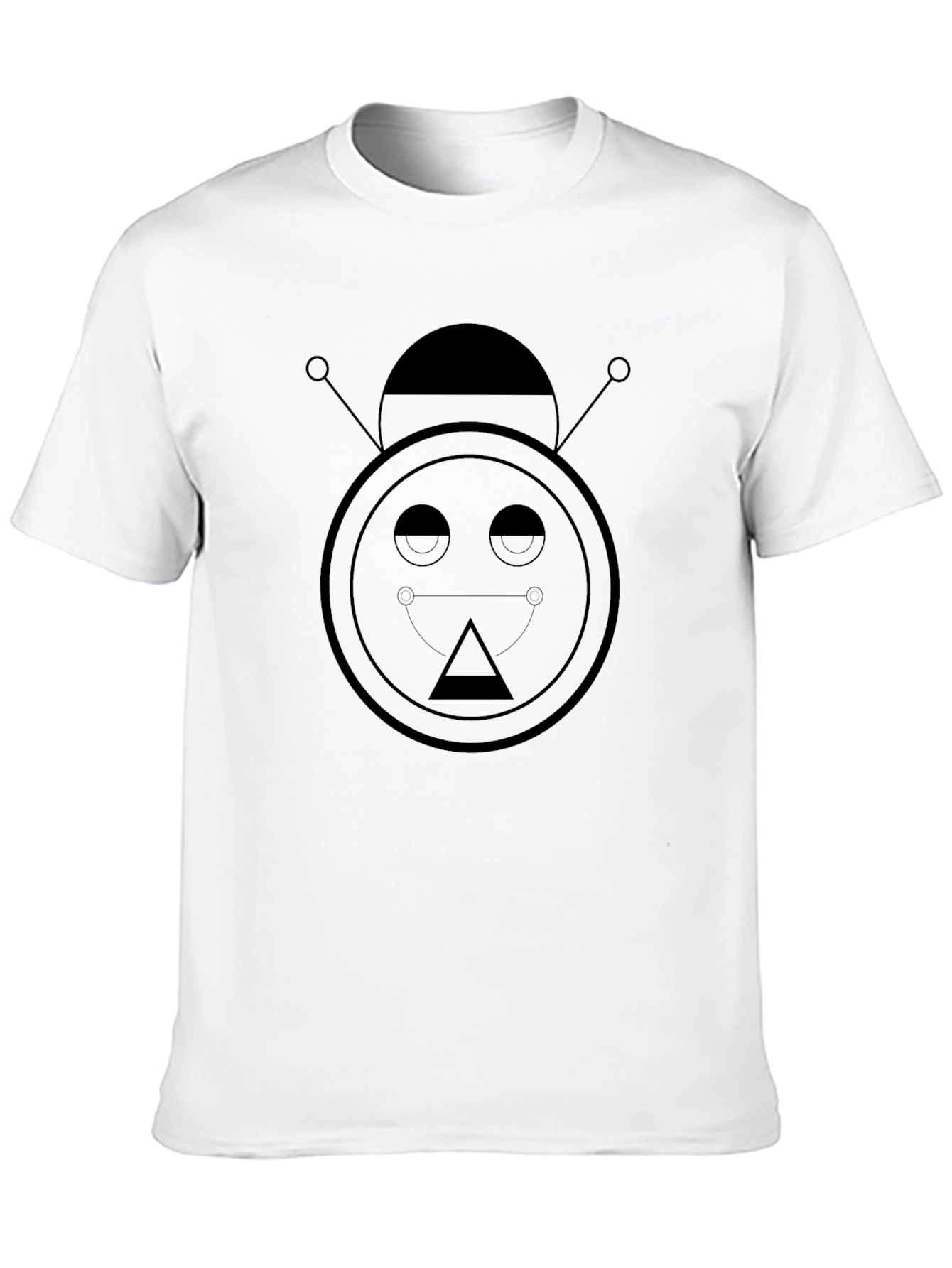 Geometric Robot Graphic Black T-Shirt