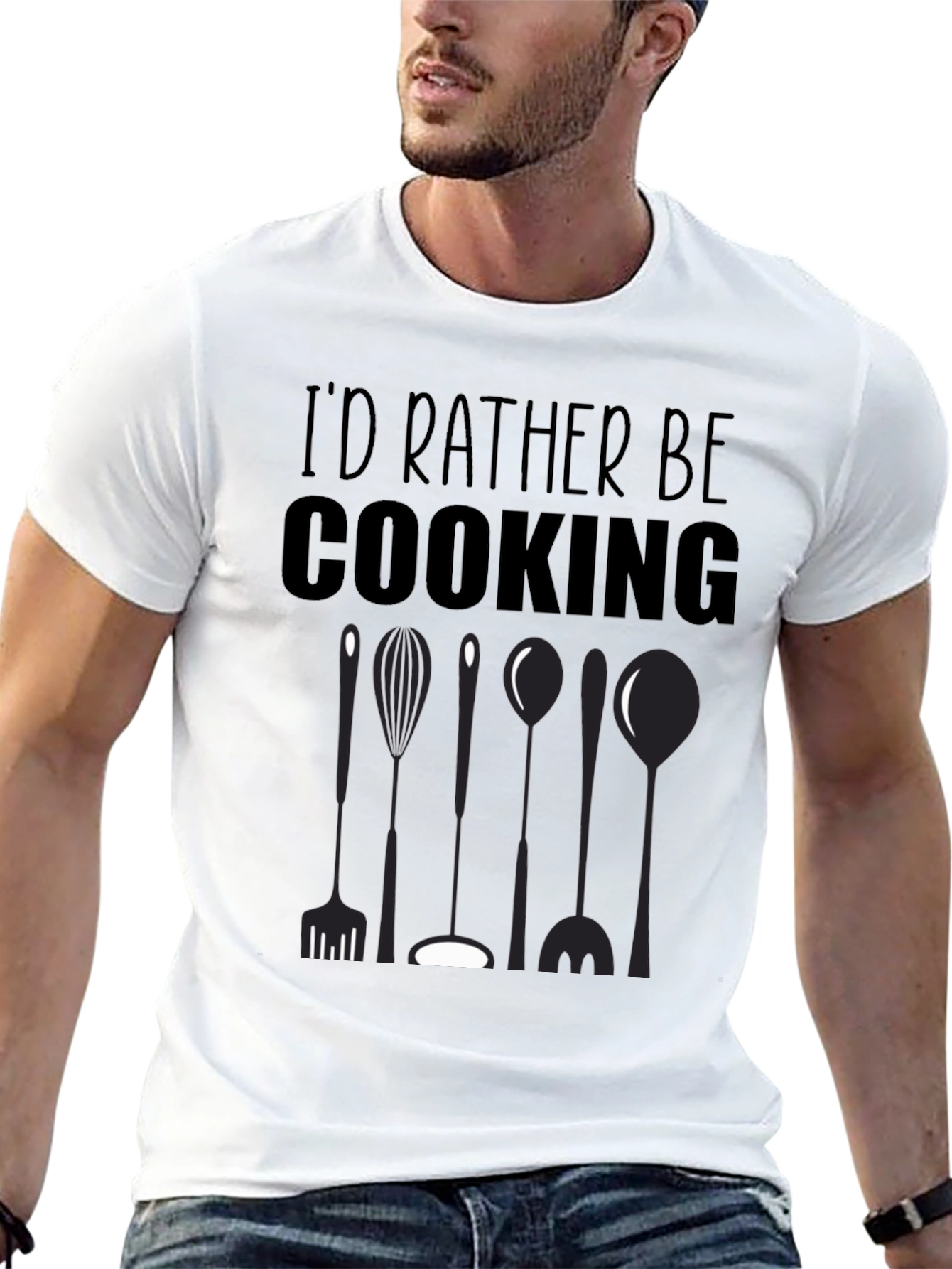 Id Rather Be Cooking Black T-Shirt
