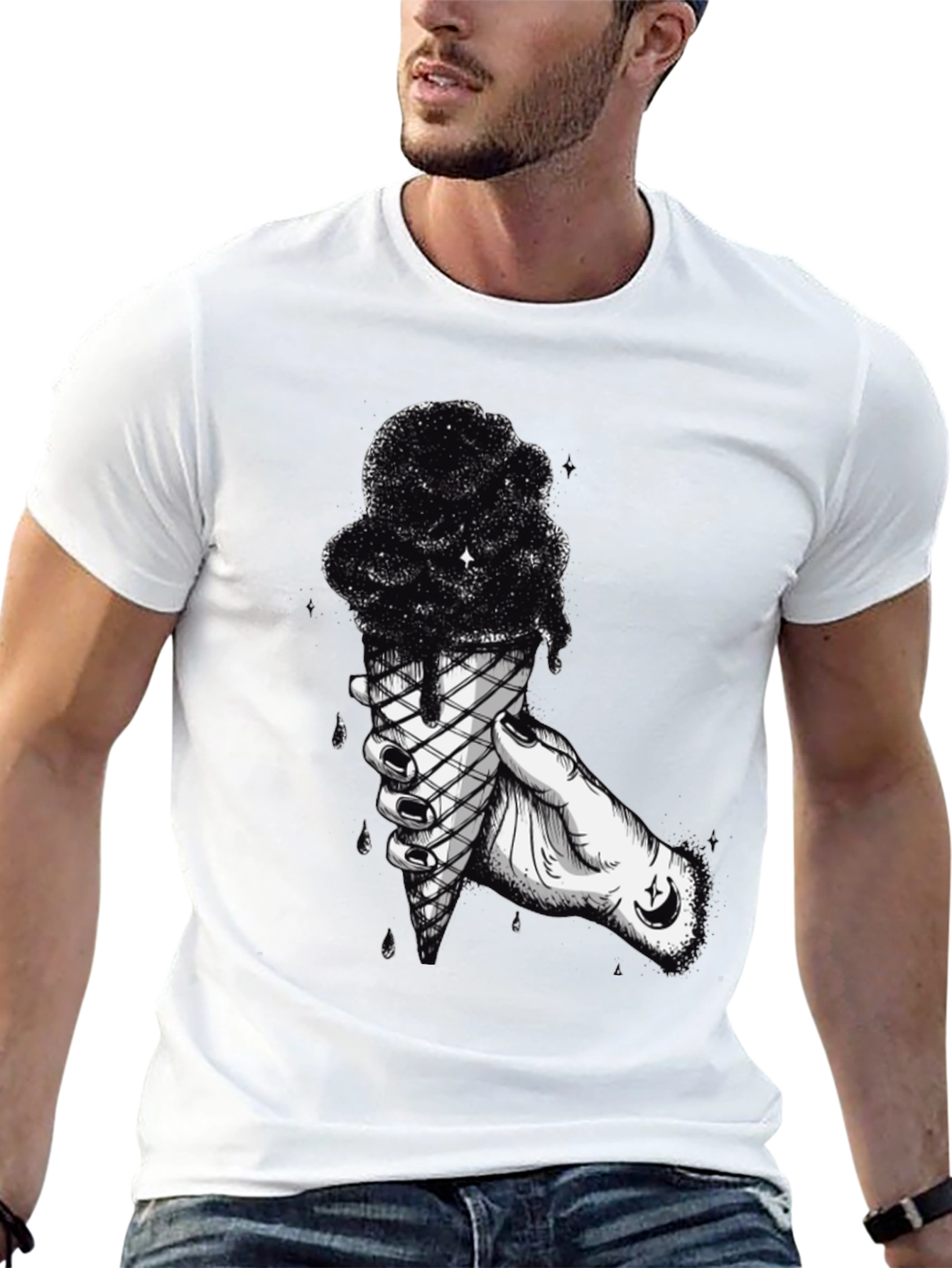 Black Ice Cream Cone Graphic Tee