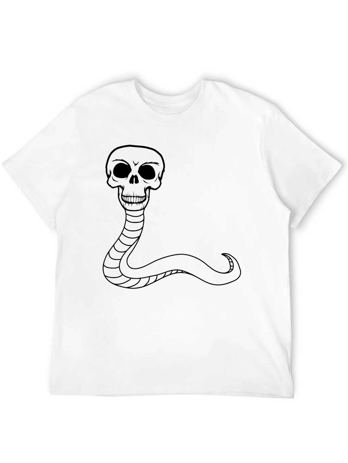 Skull Snake Graphic T-Shirt - Black Cotton Tee