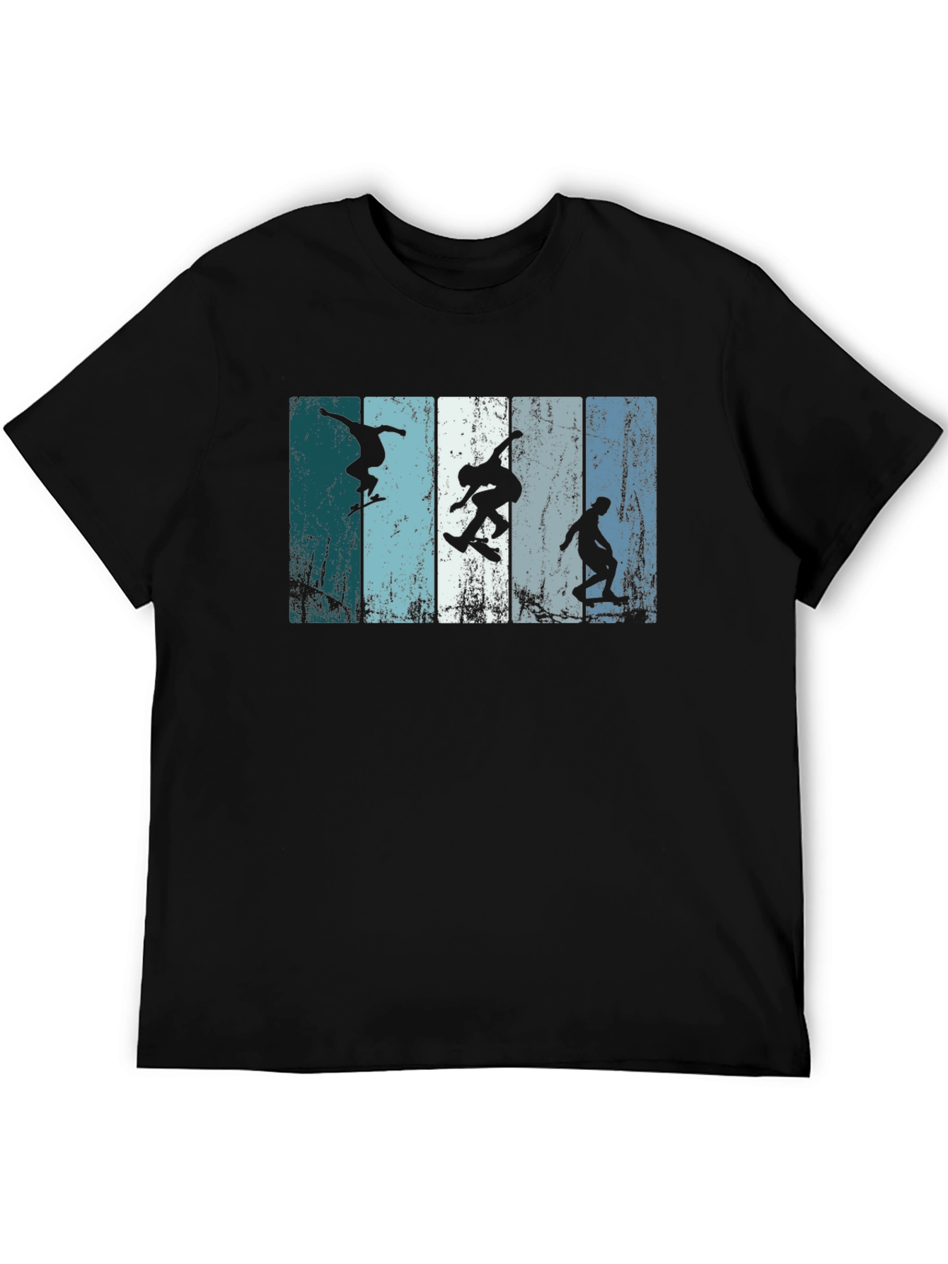 Skateboarder Silhouette Graphic Tee - Black