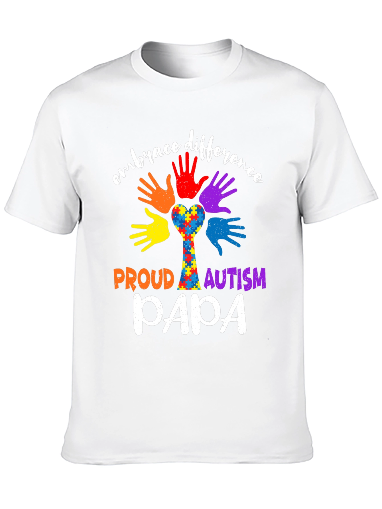 Proud Autism Papa Embrace Difference T-Shirt