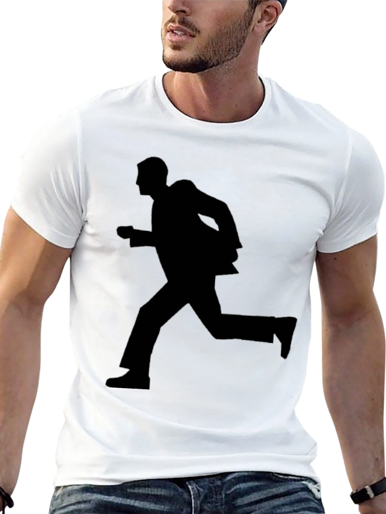 Running Man Silhouette Graphic Tee