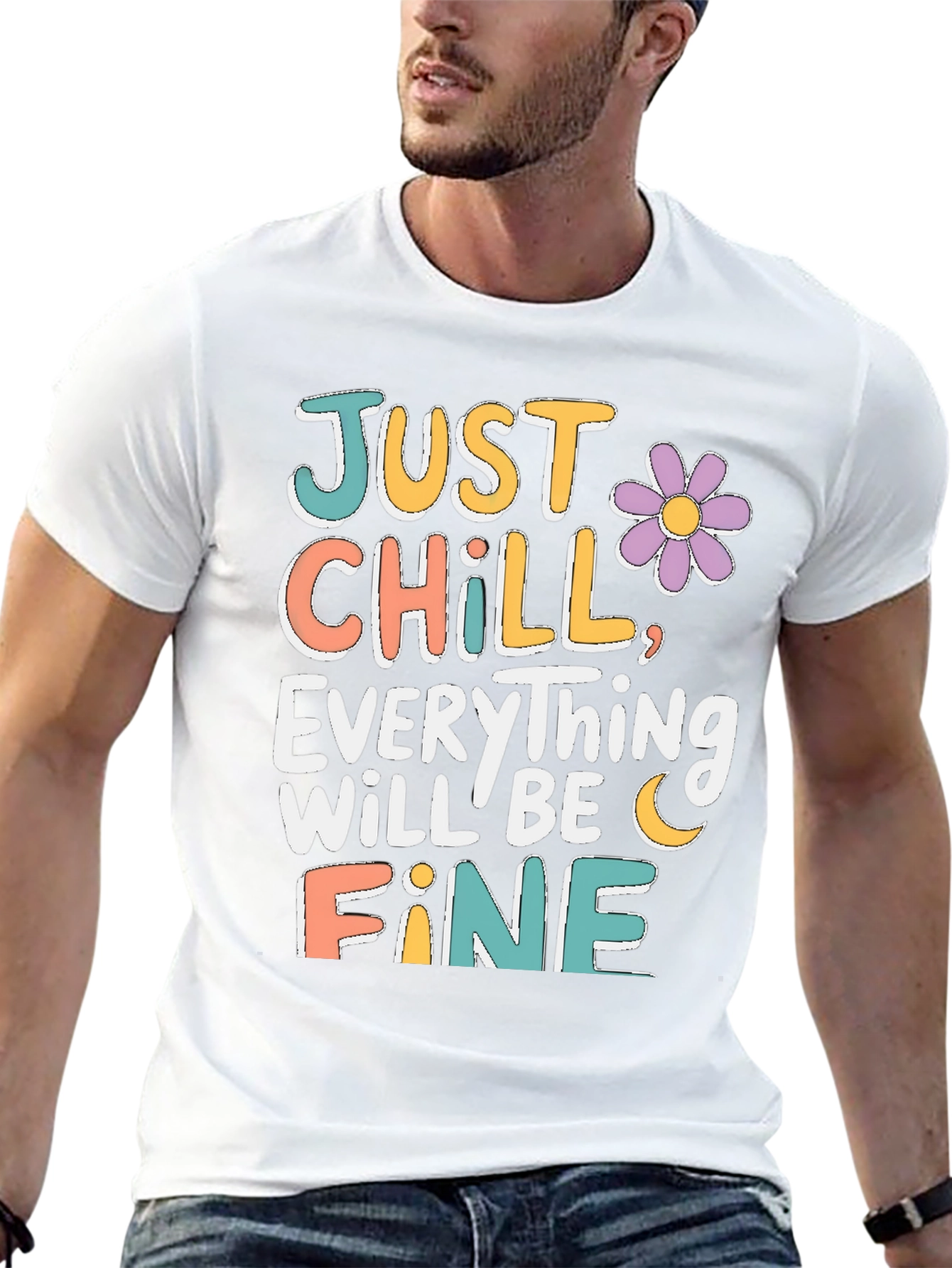 Just Chill T-Shirt - Relaxed Fit Positive Vibes