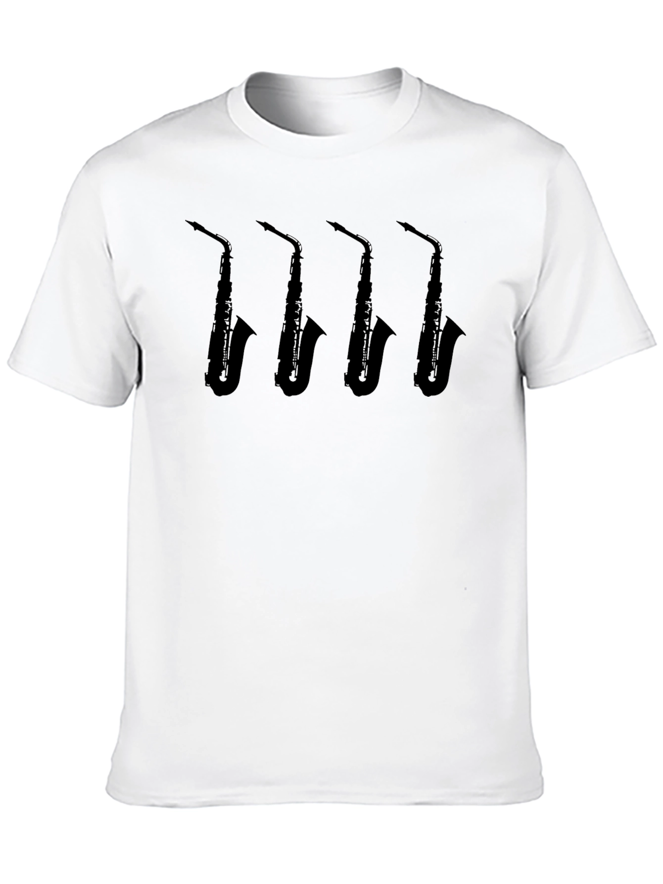 Saxophone Silhouette Graphic Tee - Black