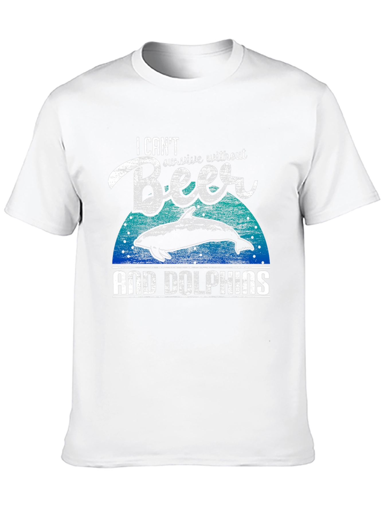 Beer & Dolphins Graphic Tee - Mens Black T-Shirt