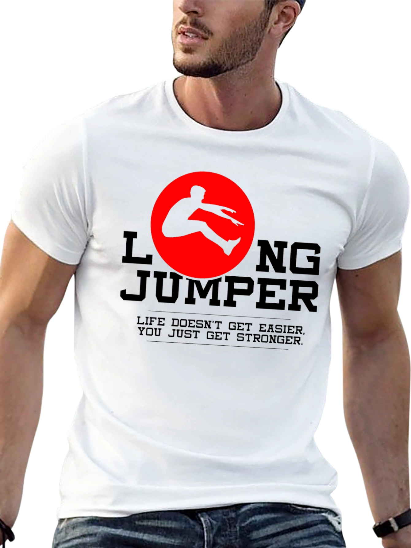 Long Jumper Graphic Tee - Life Gets Stronger