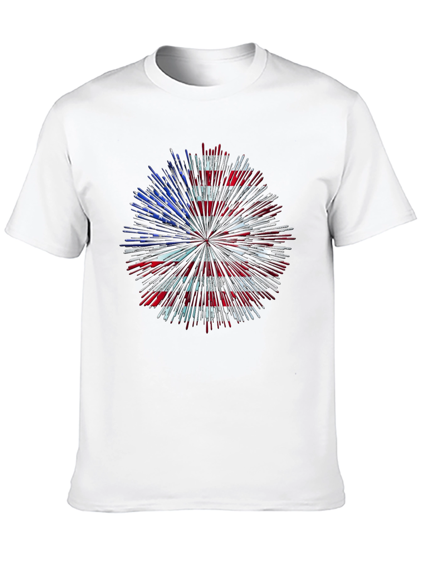 American Flag Firework Graphic T-Shirt