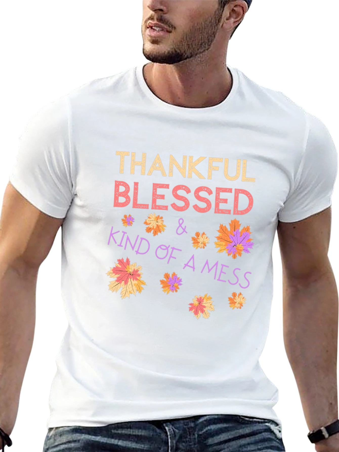 Thankful Blessed Kind of a Mess Graphic Tee