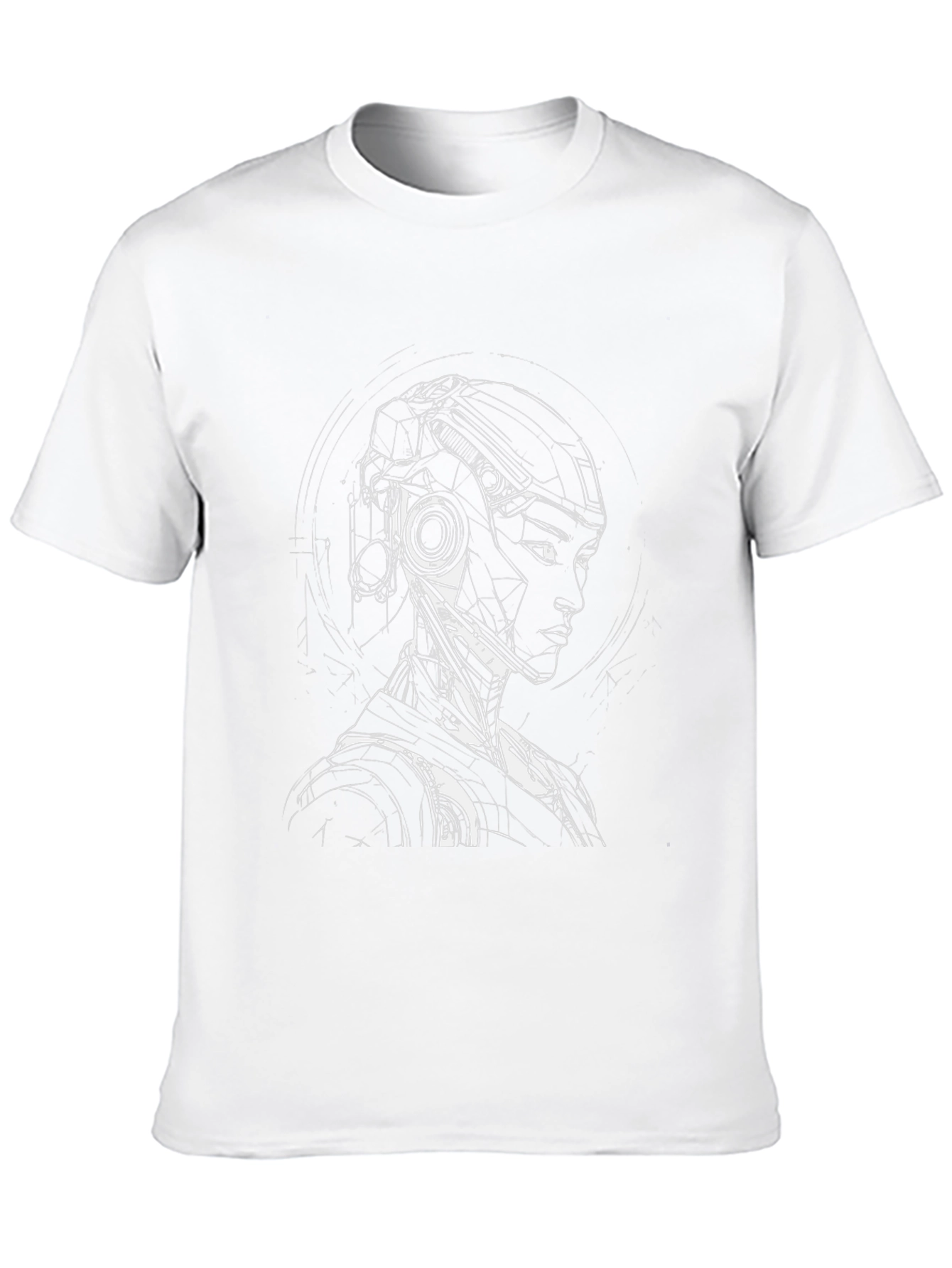 Cyberpunk Robot Graphic T-Shirt - Black