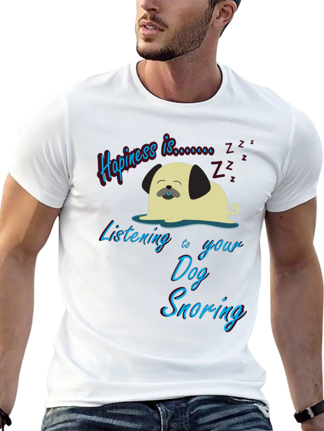 Happiness is Dog Snoring Graphic Tee