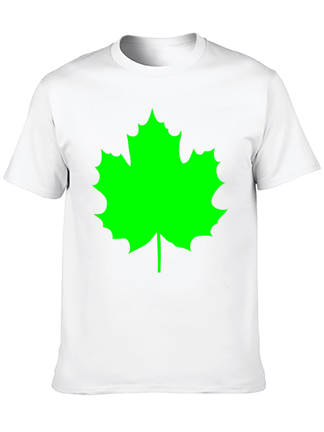Green Maple Leaf Black T-Shirt