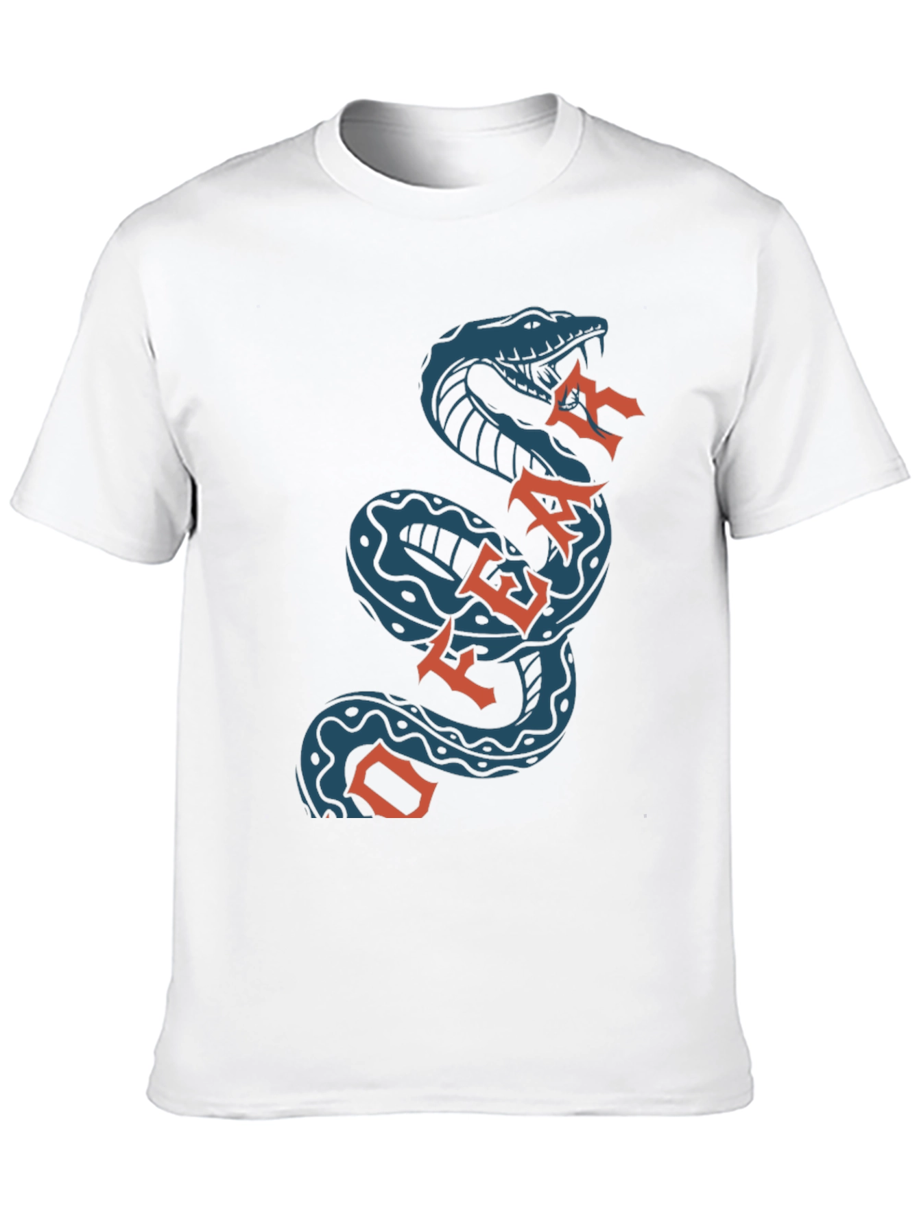 Off Fear Snake T-Shirt - Black Cotton Graphic Tee