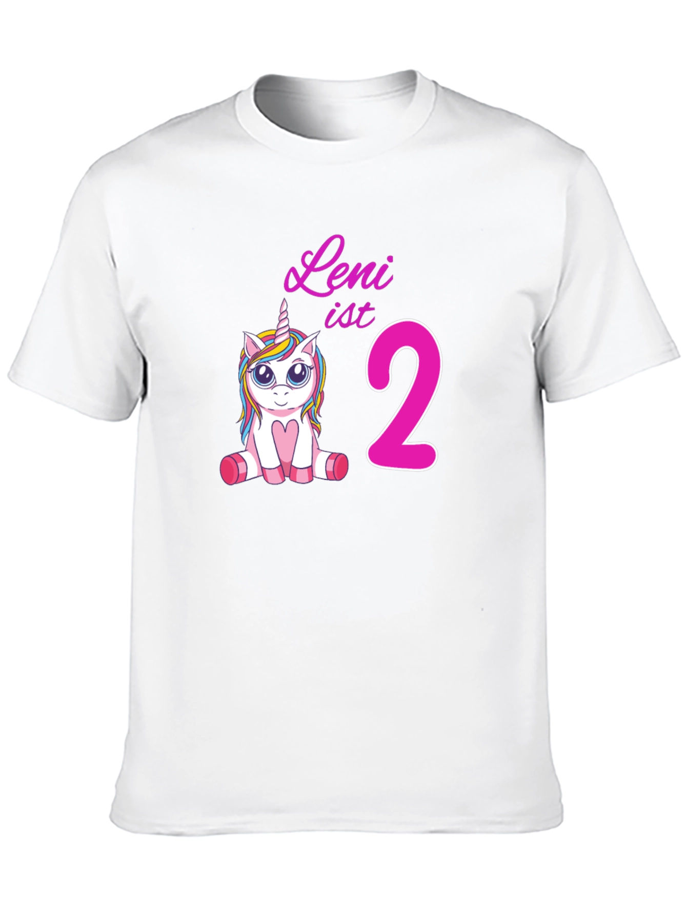 Leni is 2 Unicorn Birthday T-Shirt