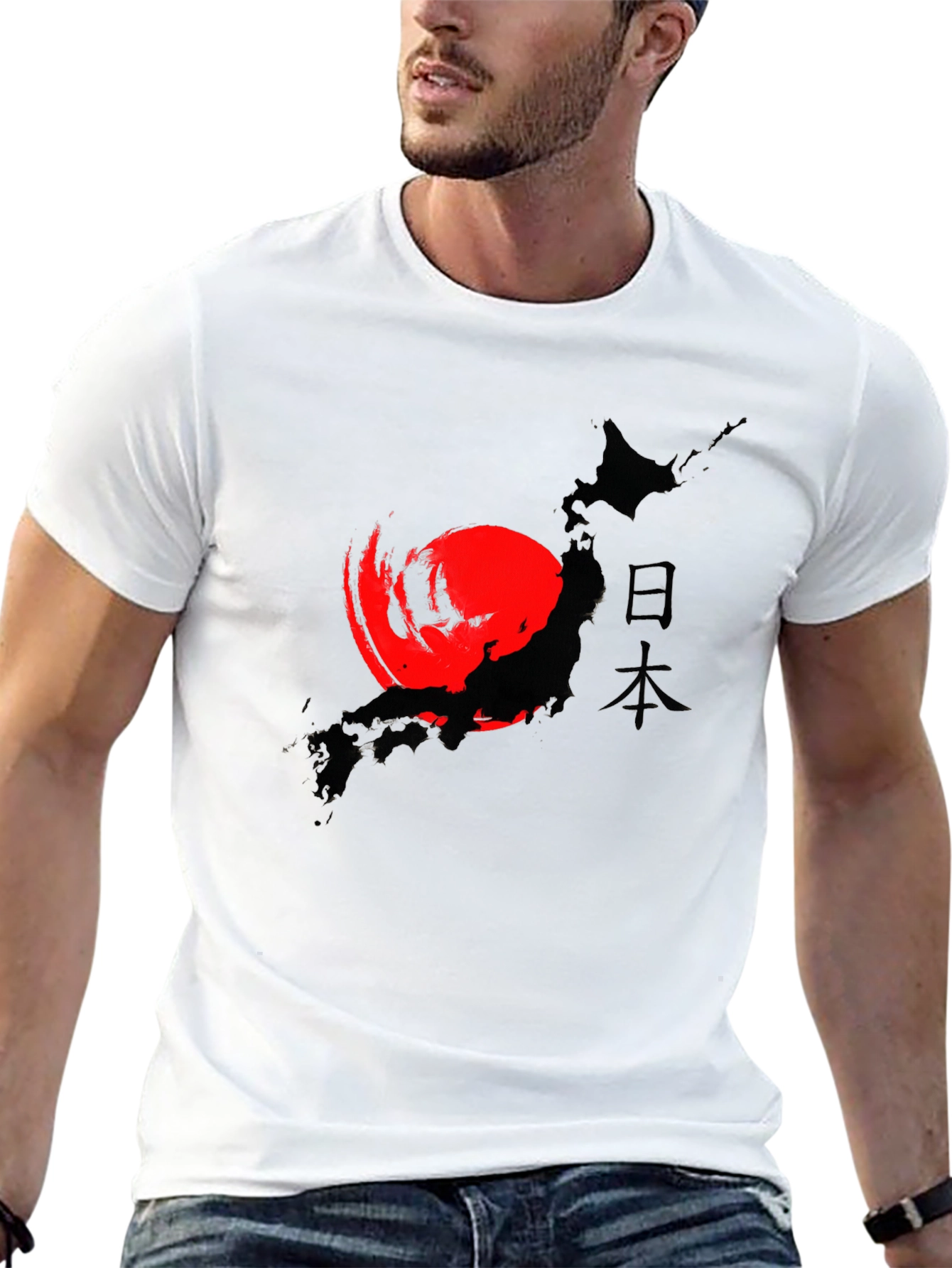 Japanese Flag Map Graphic T-Shirt