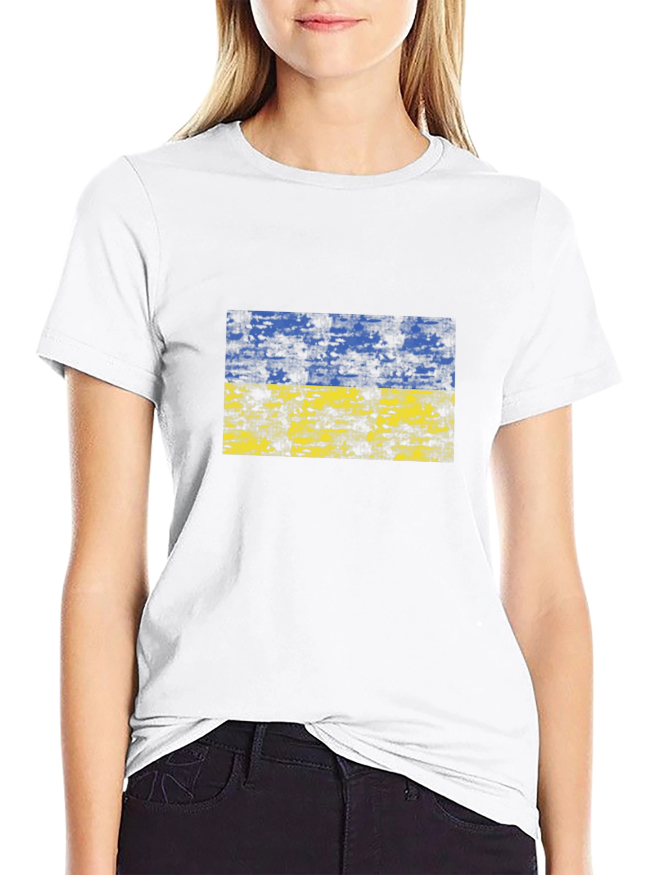 Ukraine Flag Black T-Shirt Support