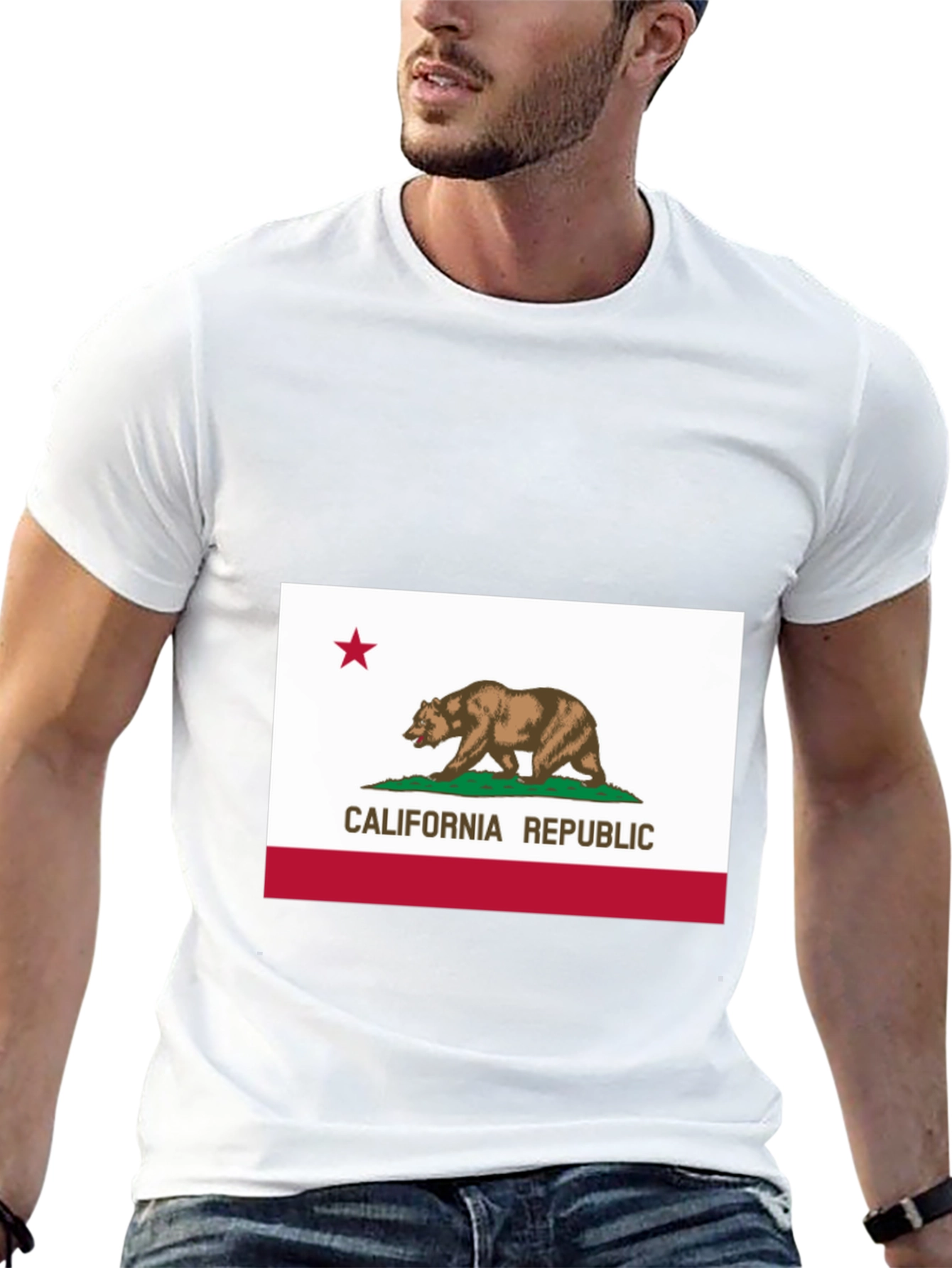 California Republic Bear Tee - Black Cotton Shirt