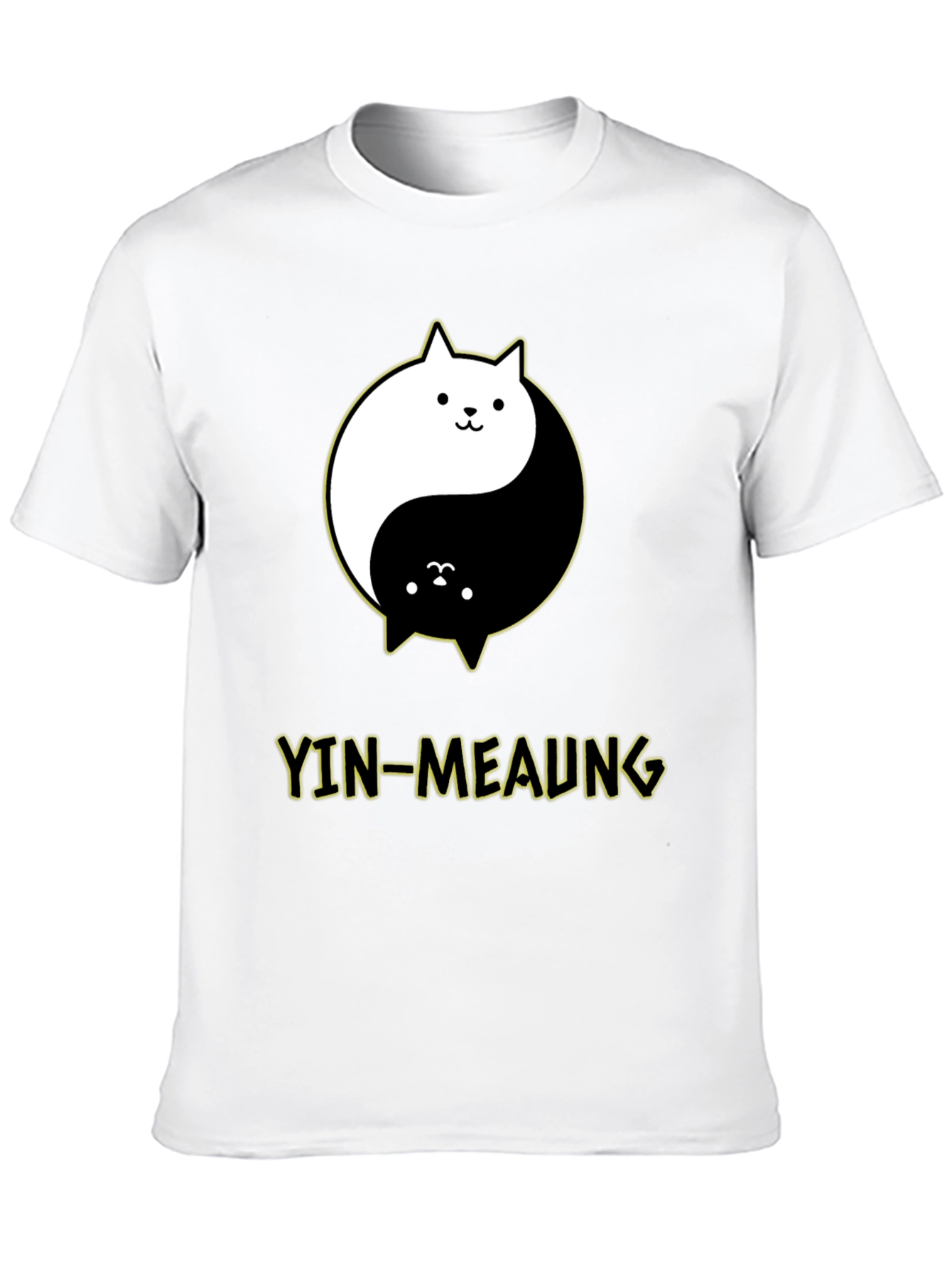 Yin-Meaung Cat Graphic Black T-Shirt