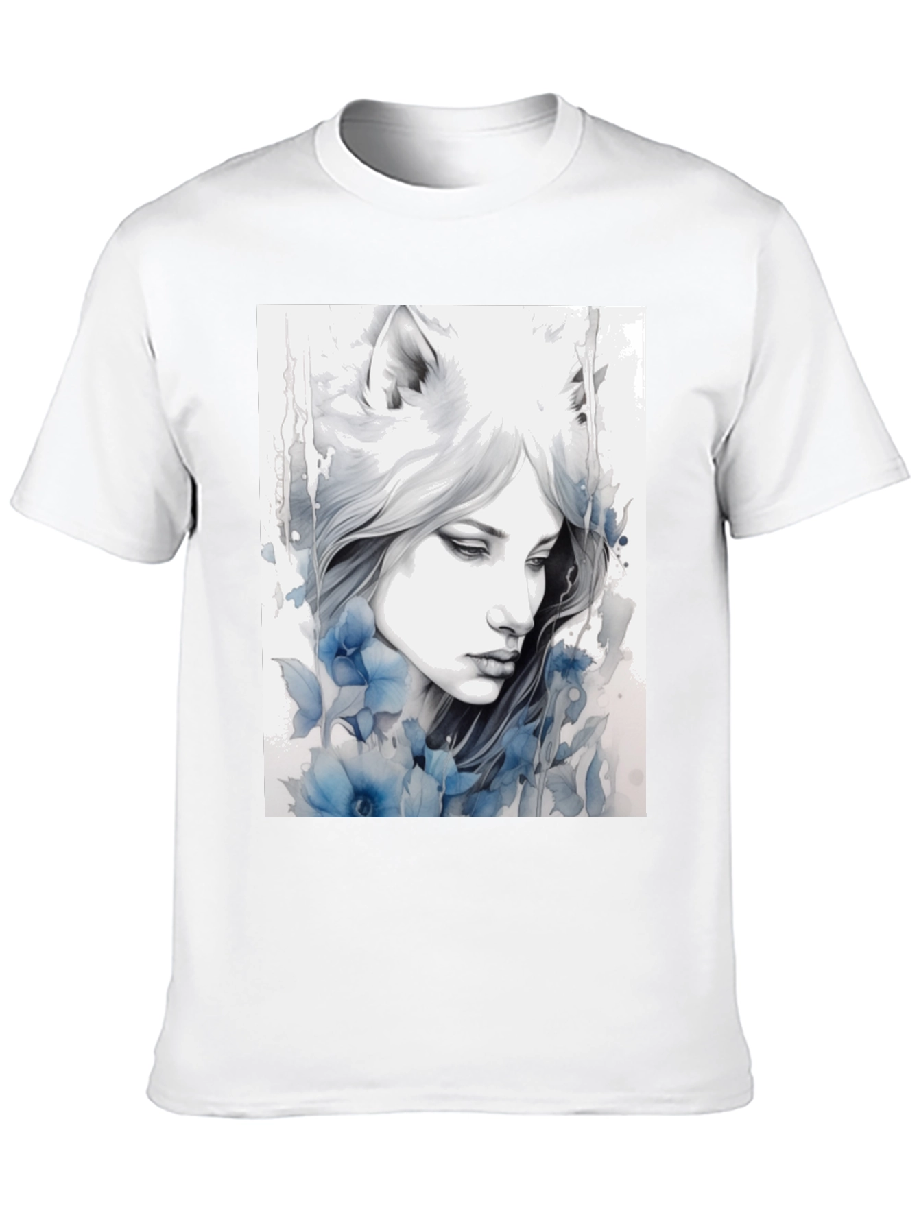 Wolf Woman Art Graphic T-Shirt